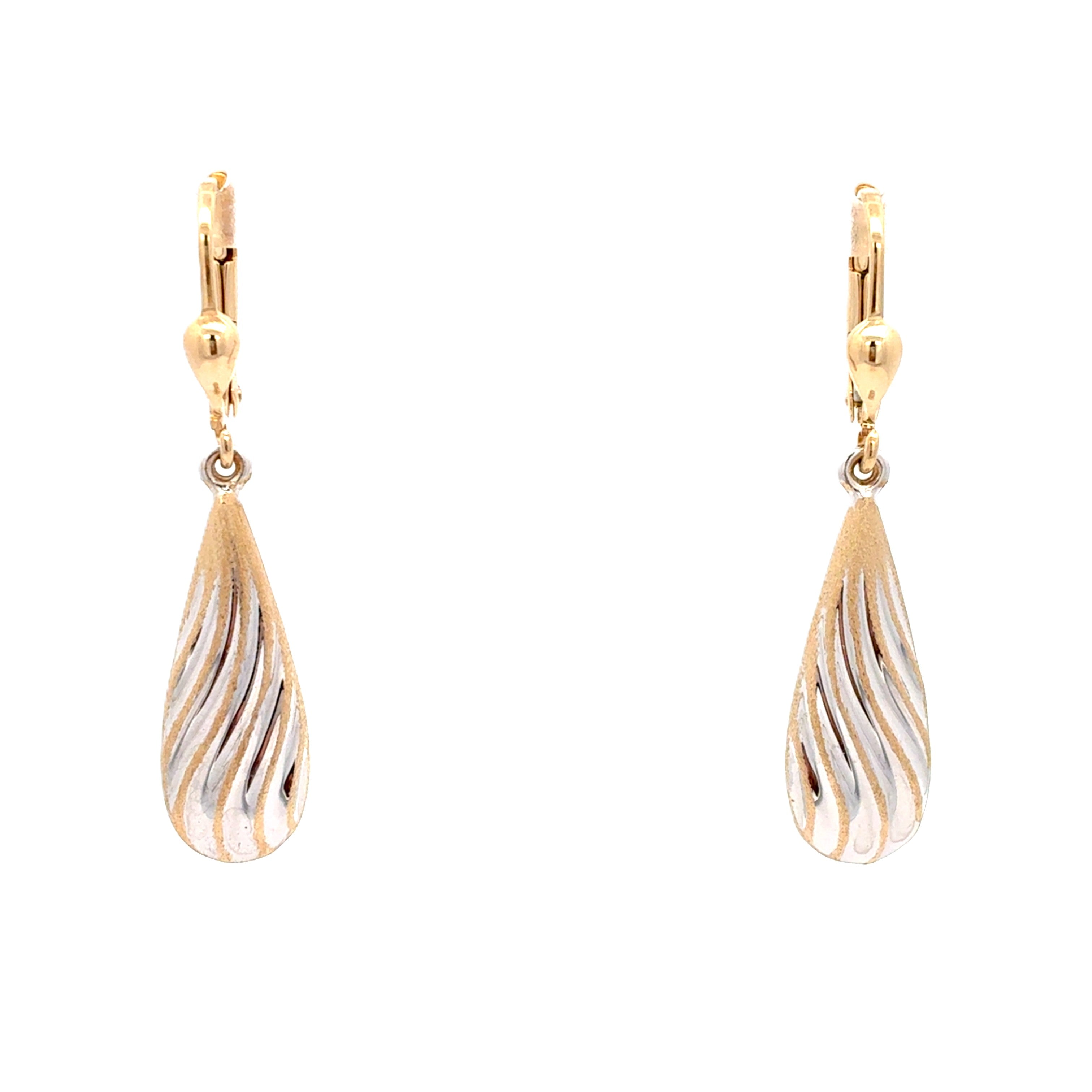 Ohrringe Weiß/Gelbgold 585 /14 kt Damen Schmuck