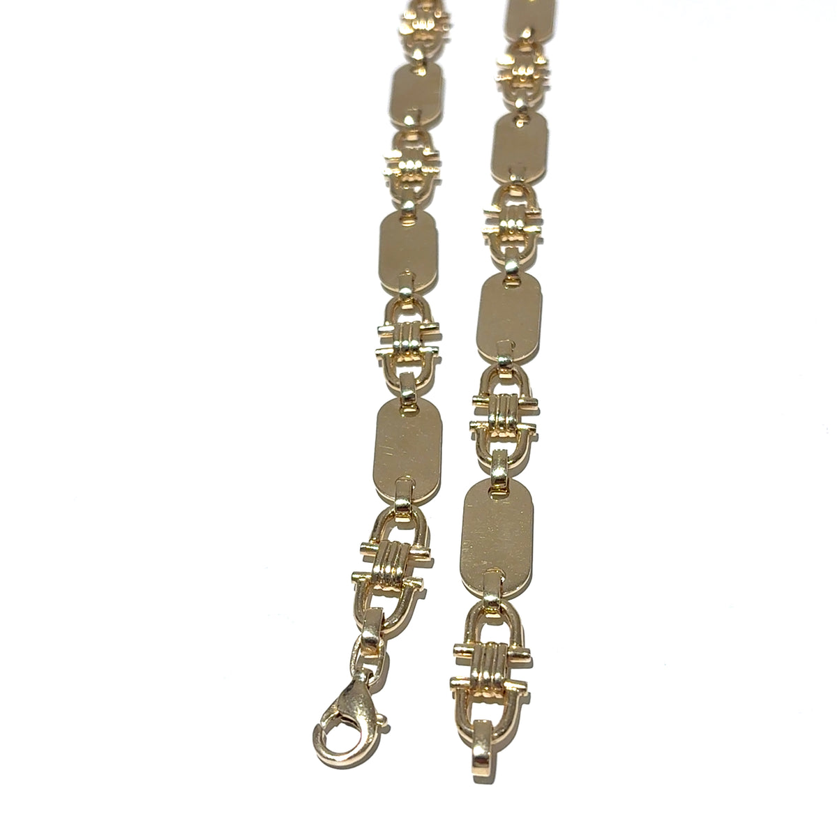 Kette Platte Steigbügel Gelb Gold 585 14 kt Unisex