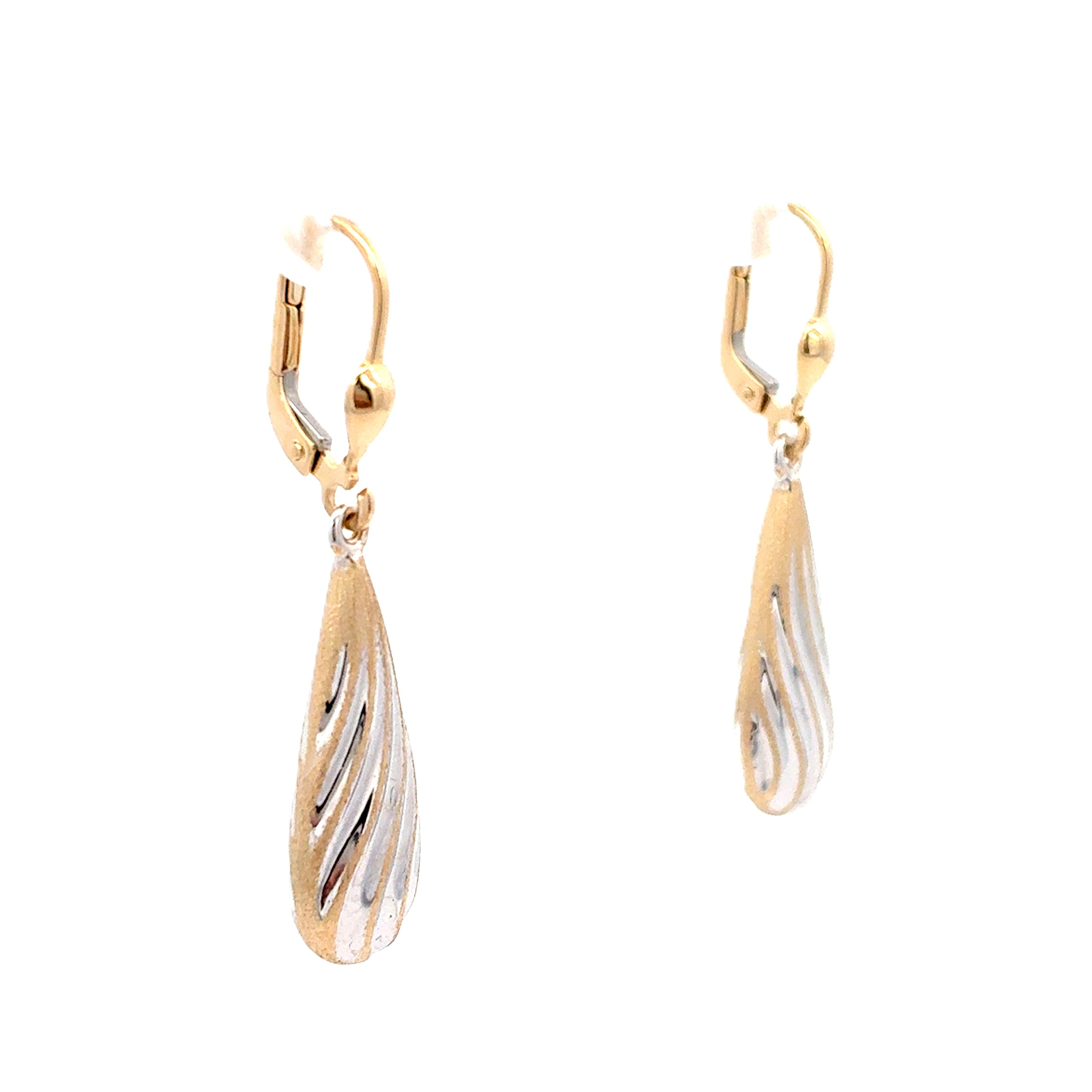 Ohrringe Weiß/Gelbgold 585 /14 kt Damen Schmuck