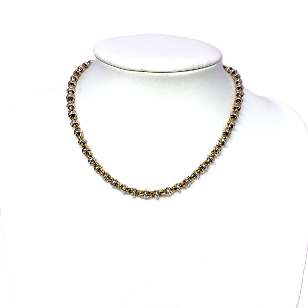Unisex Anker Kette Gelbgold Weißgold 585 / 14 kt 41 cm