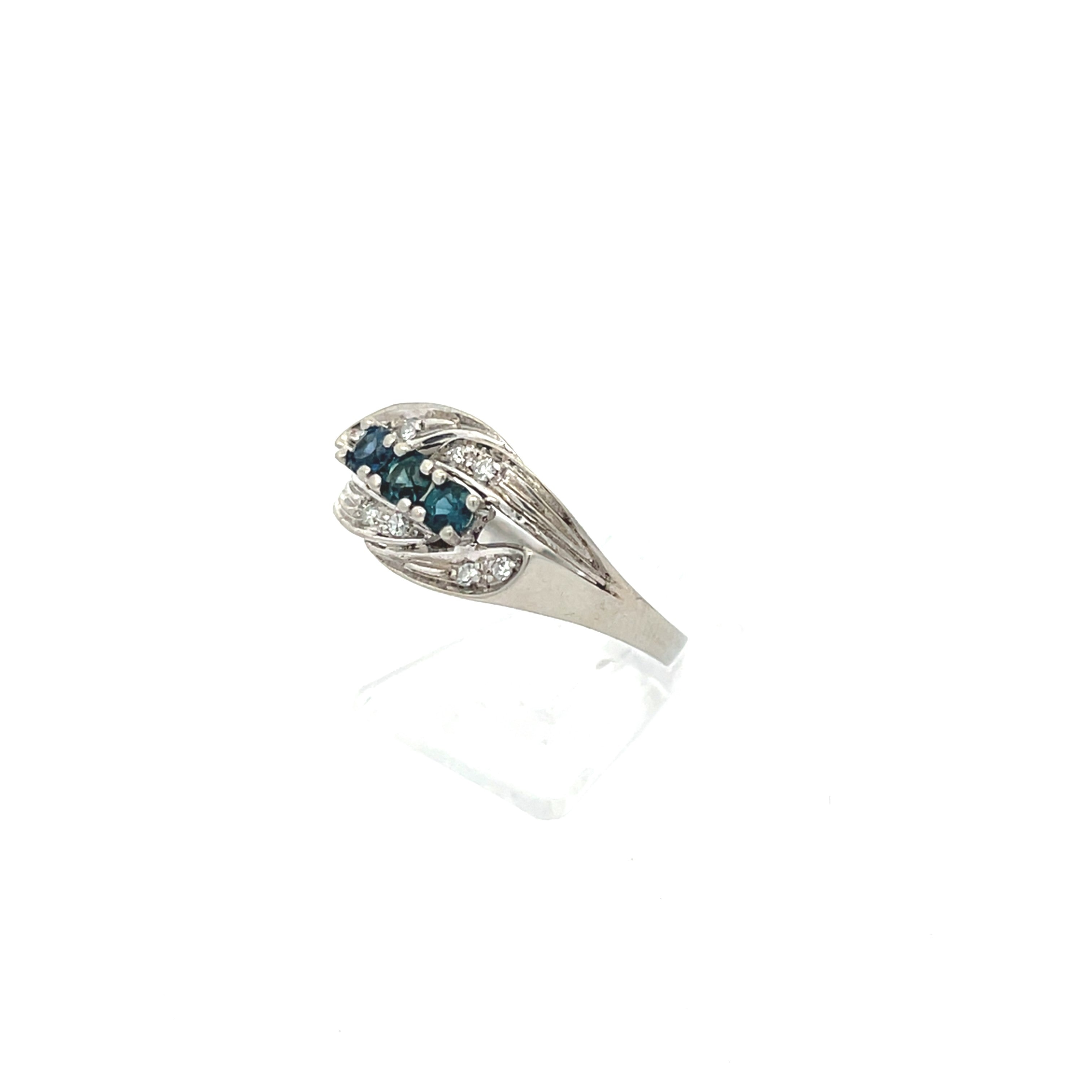 Diamanten Saphir Ring Weißgold 585 14 Karat
