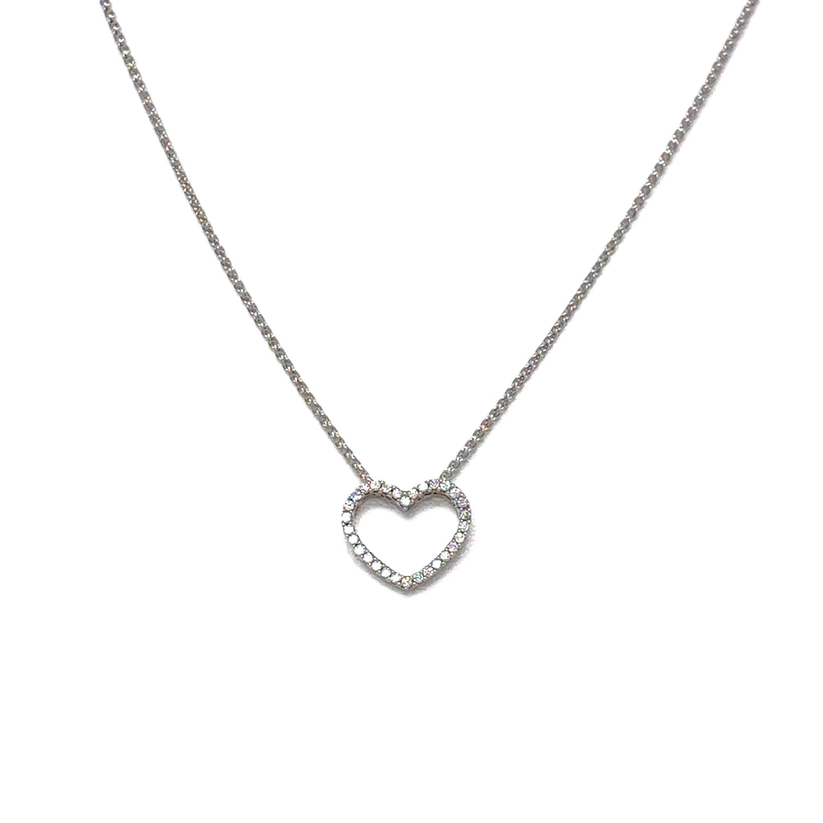 Christ Damen Kette Weißgold 585 / 14 kt Herz Brillanten