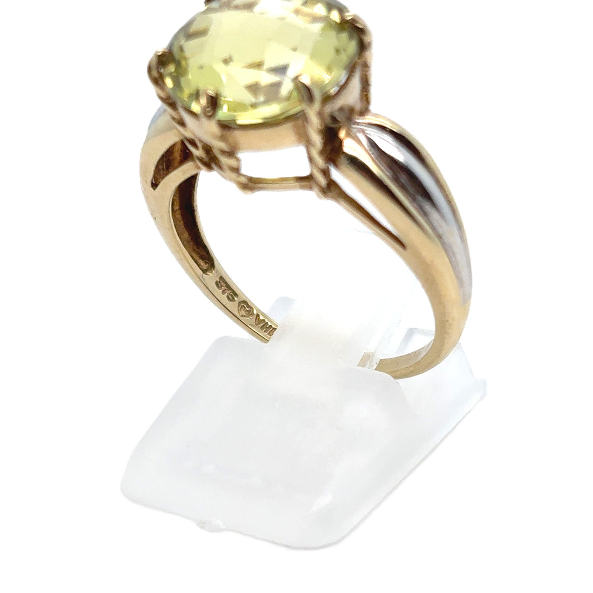 Ring Gelb Weiß Gold 375 Schmuckstein Gelb Damen Schmuck
