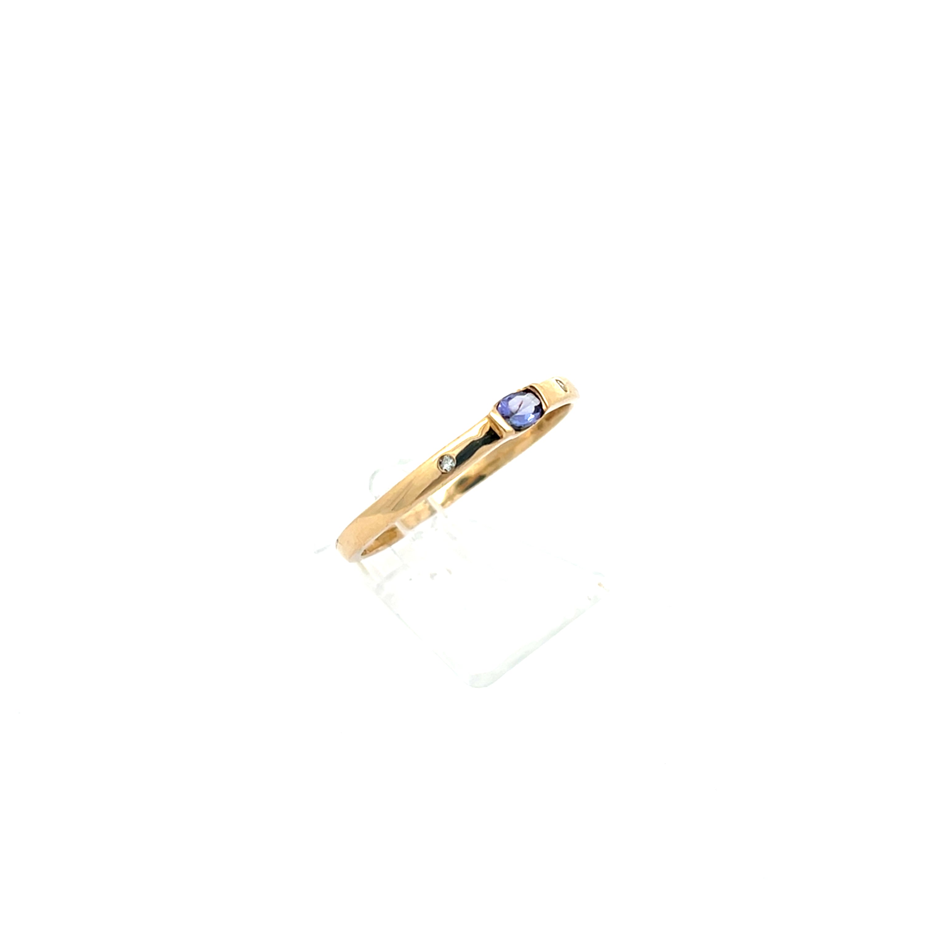 Brillanten Ring Gelb Gold 375 9 Karat mit Farbstein