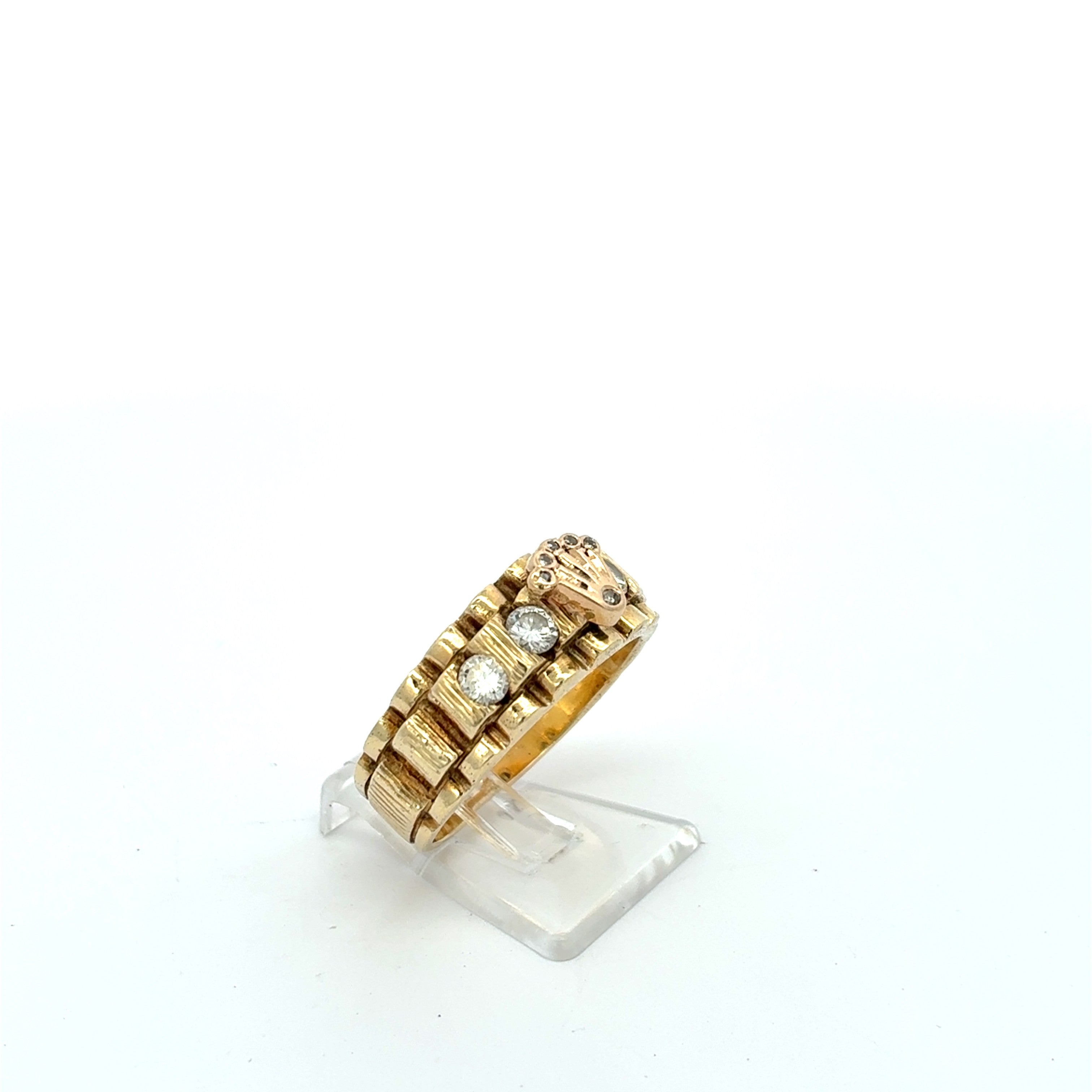 Ring Gelb Gold 585 Brillanten Unisex Krone Schmuck