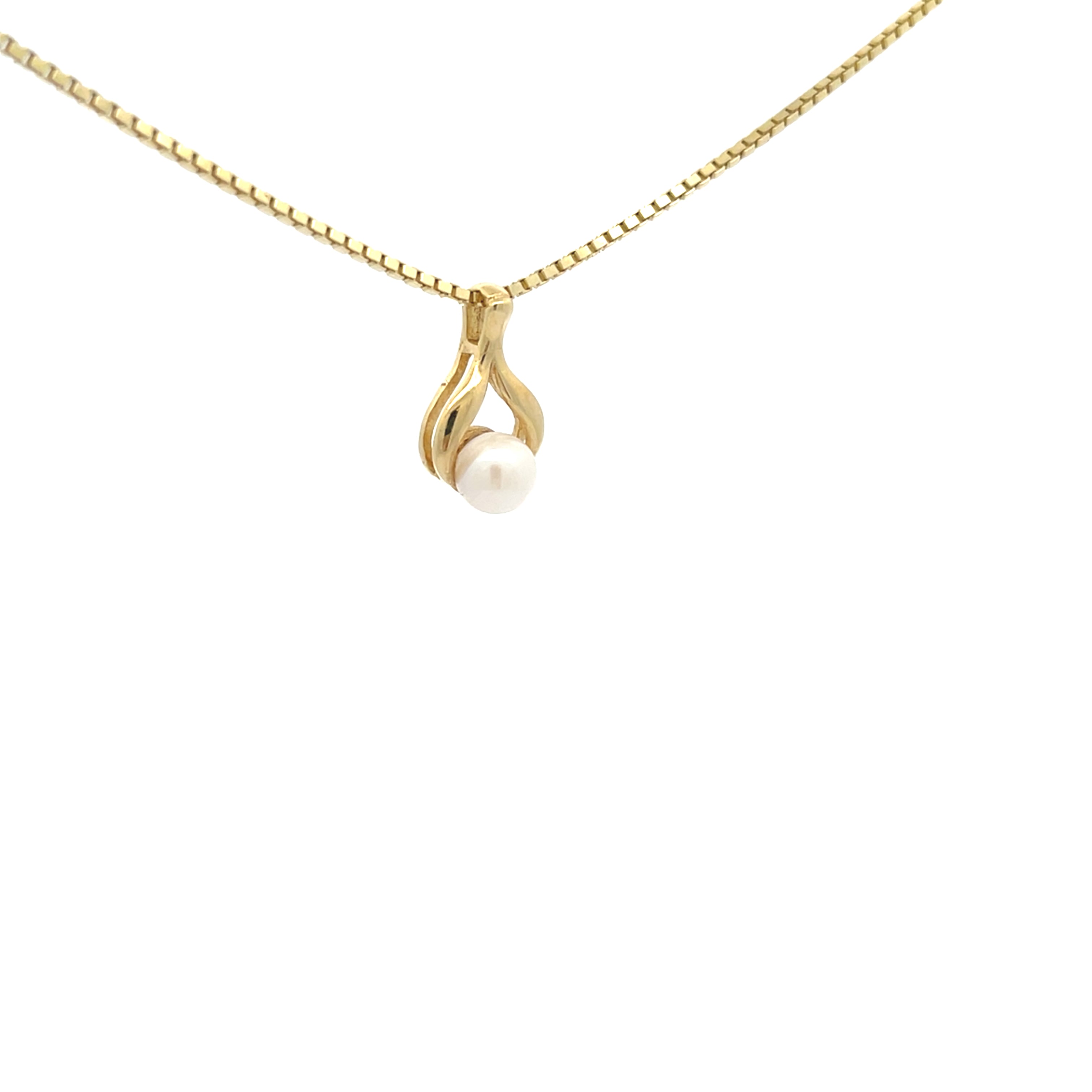 Kette mit Perle Gelb Gold 585 14 Karat
