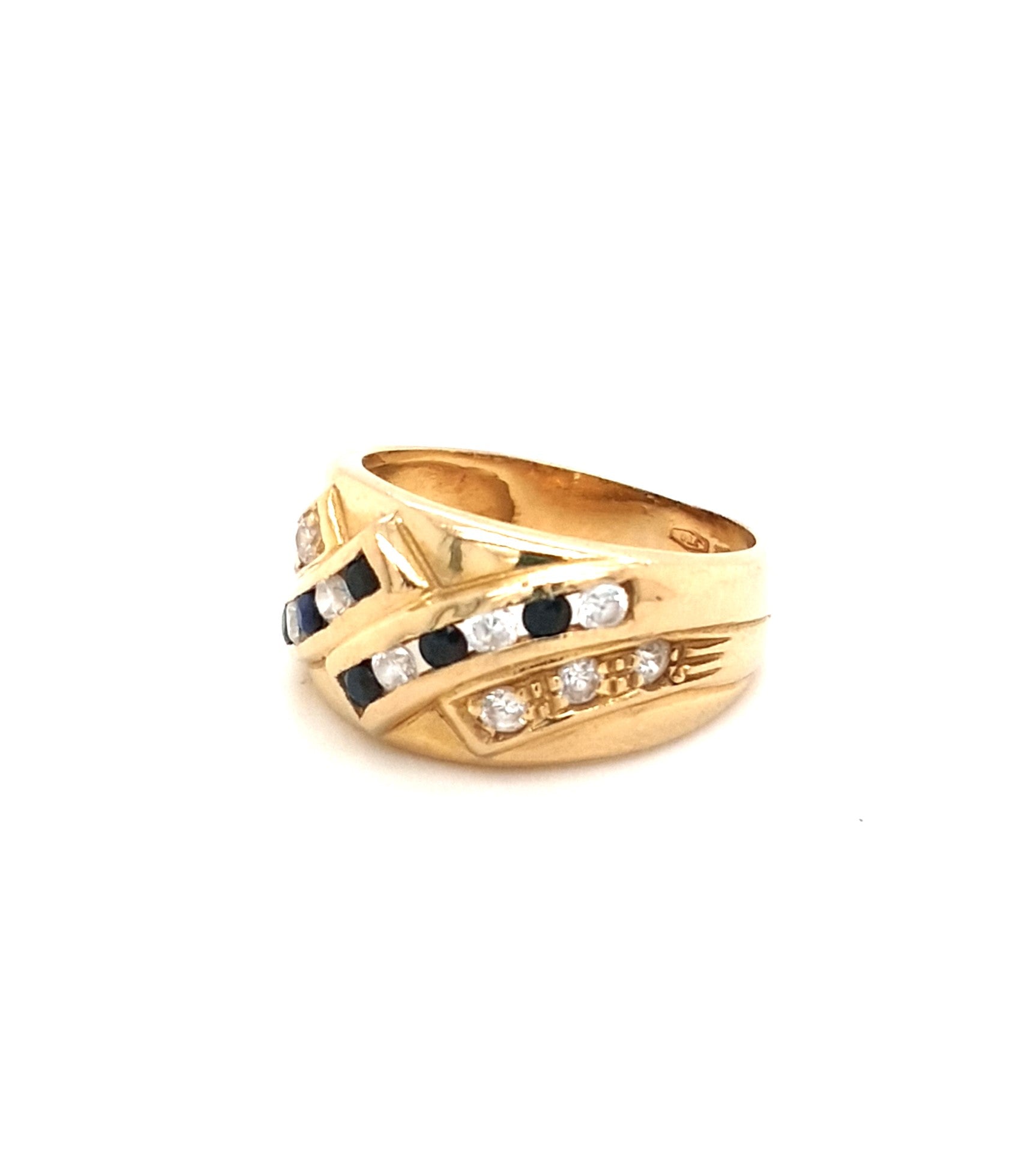 Ring Gold 750 18 kt Zirkonia Schmuckstein Blau