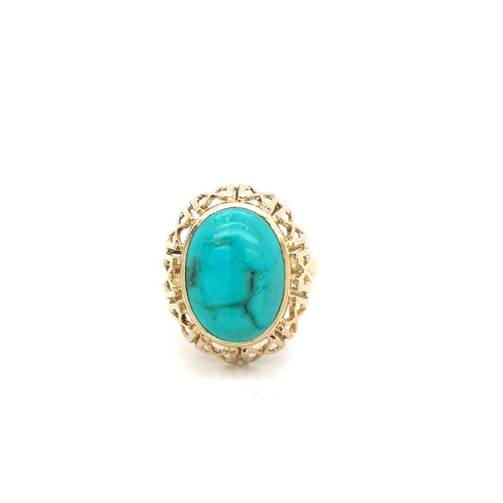 Ring Gold 585 14 kt Damen Schmuckstein Hellblau