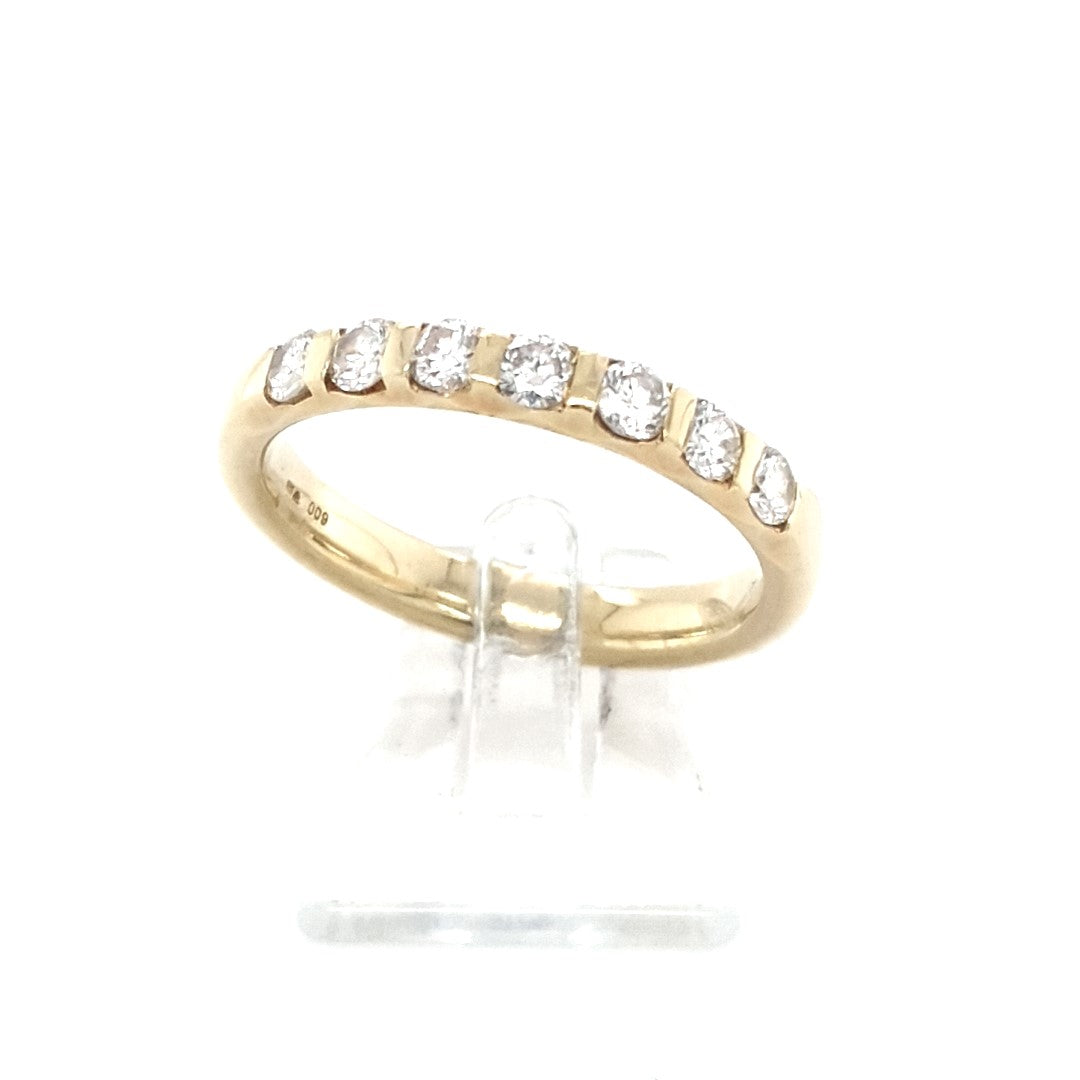 Damen Ring Gelbgold 585 14 kt. 9 Brillanten Größe 60 Schmuck 204372