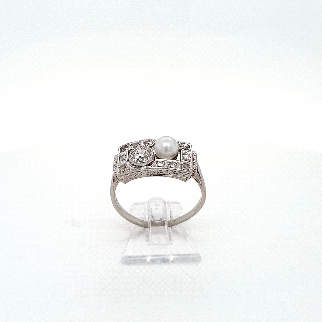 Ring Gold 585 14 kt Art Deko Diamanten Damen Schmuck