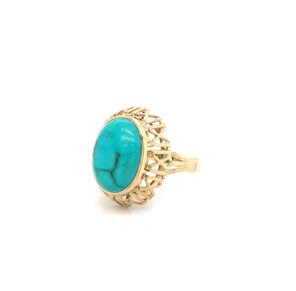 Ring Gold 585 14 kt Damen Schmuckstein Hellblau