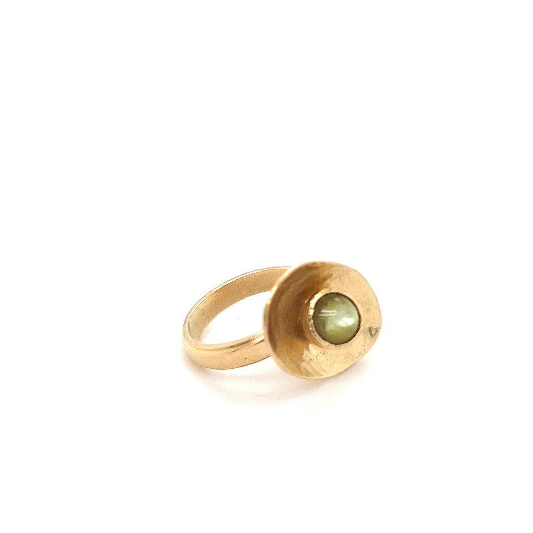 Ring Gold 750 18 kt Schmuckstein grün Damen Geschenk
