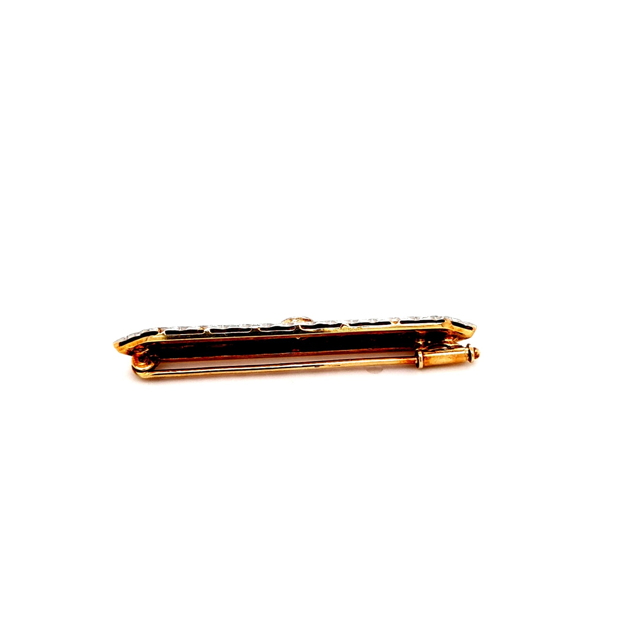 Damen Brosche Quernadel Gelbgold Weißgold Brillant Schmuck 185910