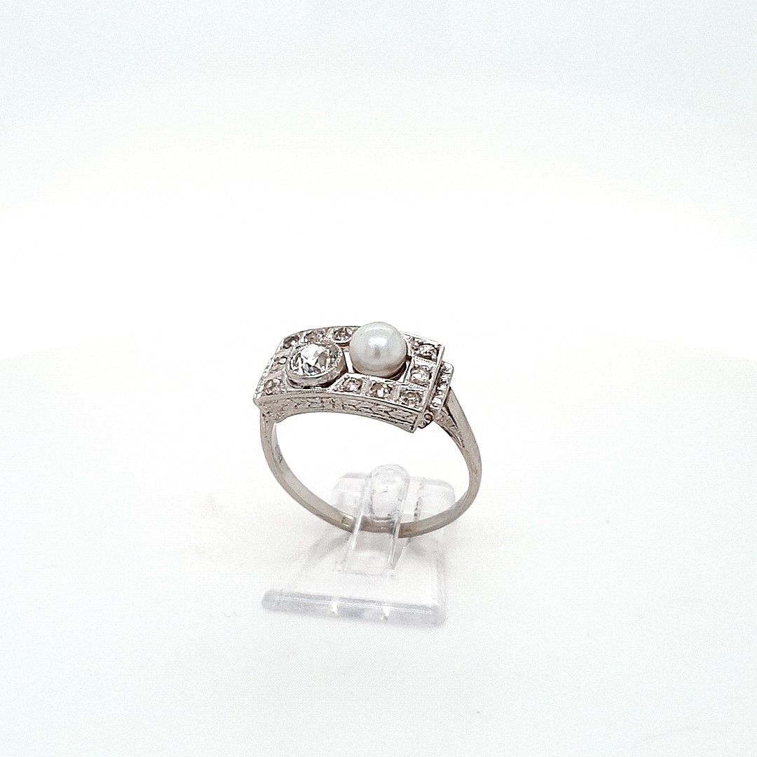 Ring Gold 585 14 kt Art Deko Diamanten Damen Schmuck