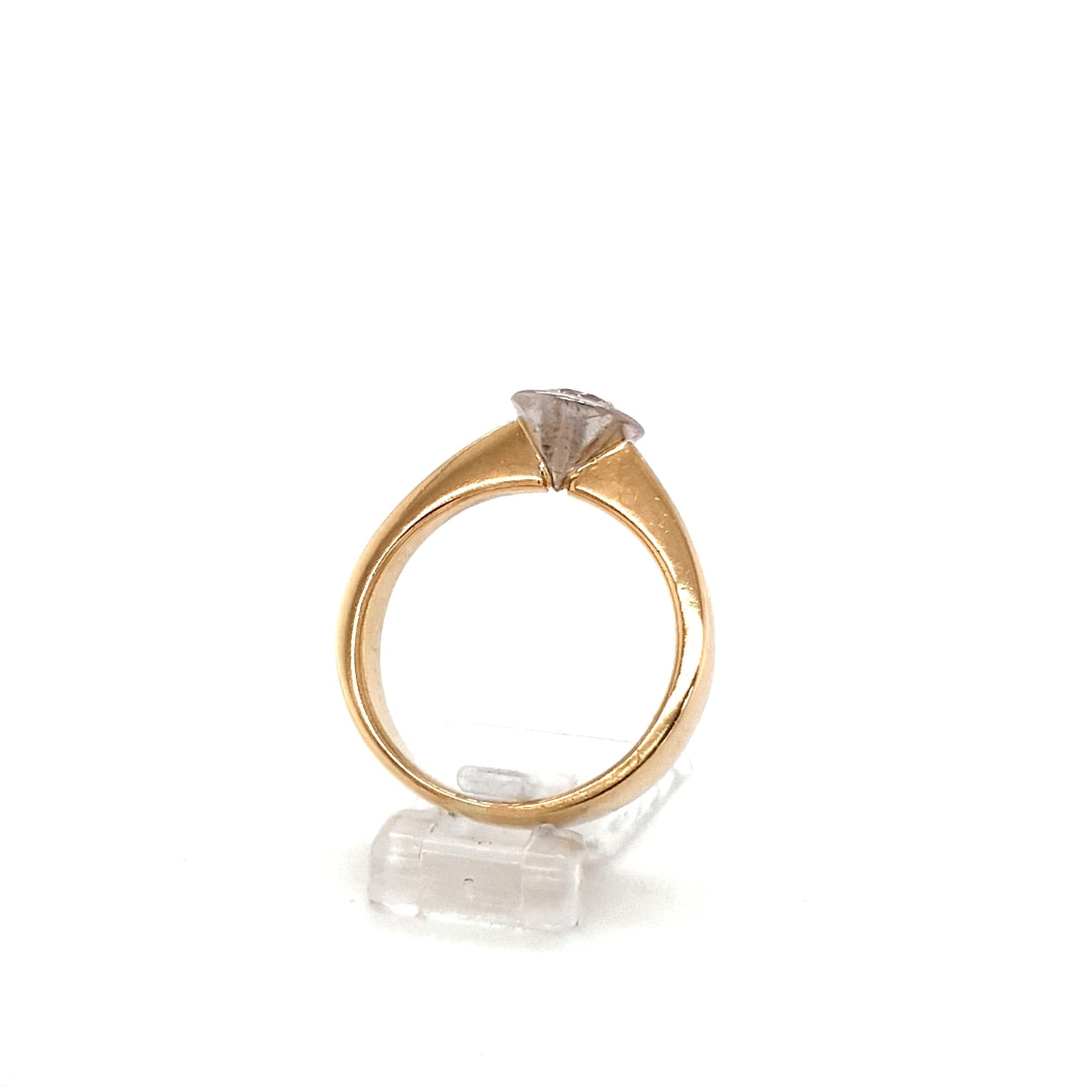 Ring Gelb Weiß Gold 750 Brillant Schmuck Damen 198693