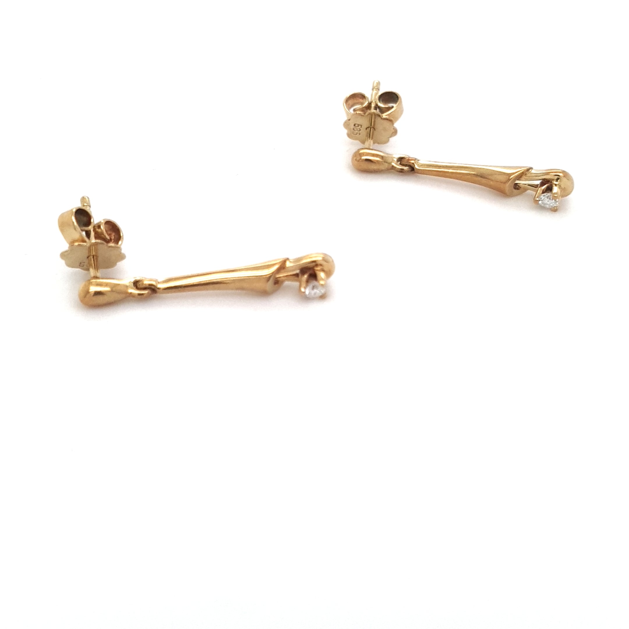 Ohrringe Gelb Gold 585 Stecker Brillant Schmuck Damen Geschenk