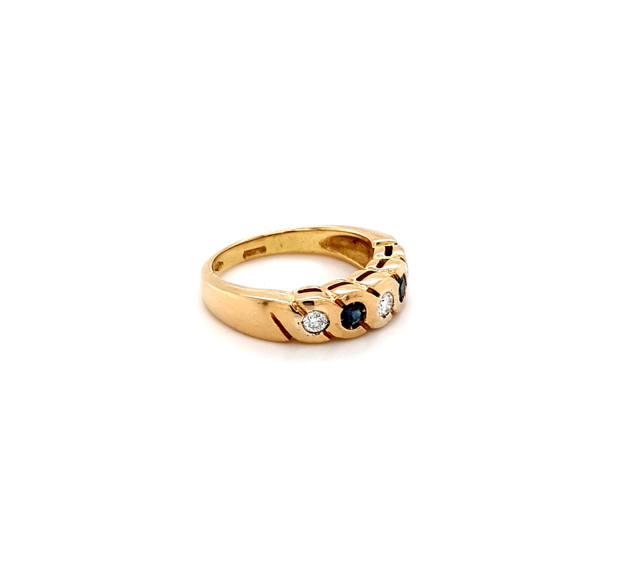 Ring Gold 750 18 kt Brillanten Schmucksteine Blau Damen