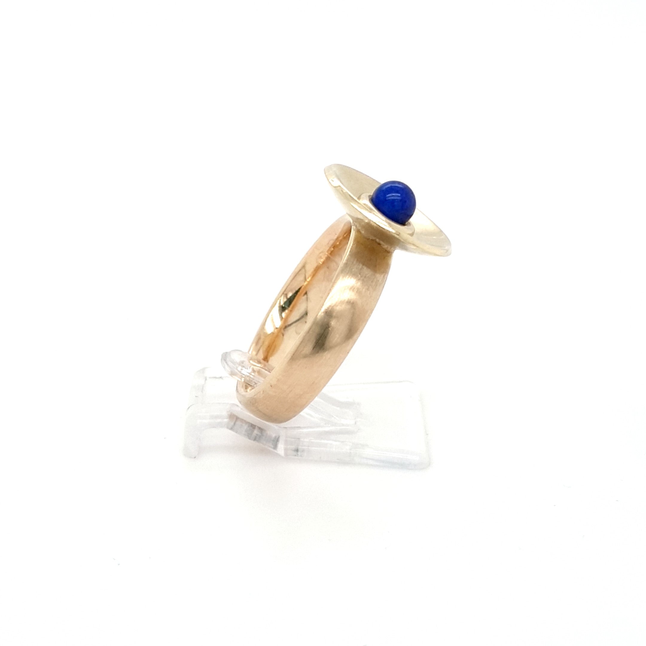 Ring Damen Gelbgold Lapis Lazuli Kugel 585 14 kt Schmuck