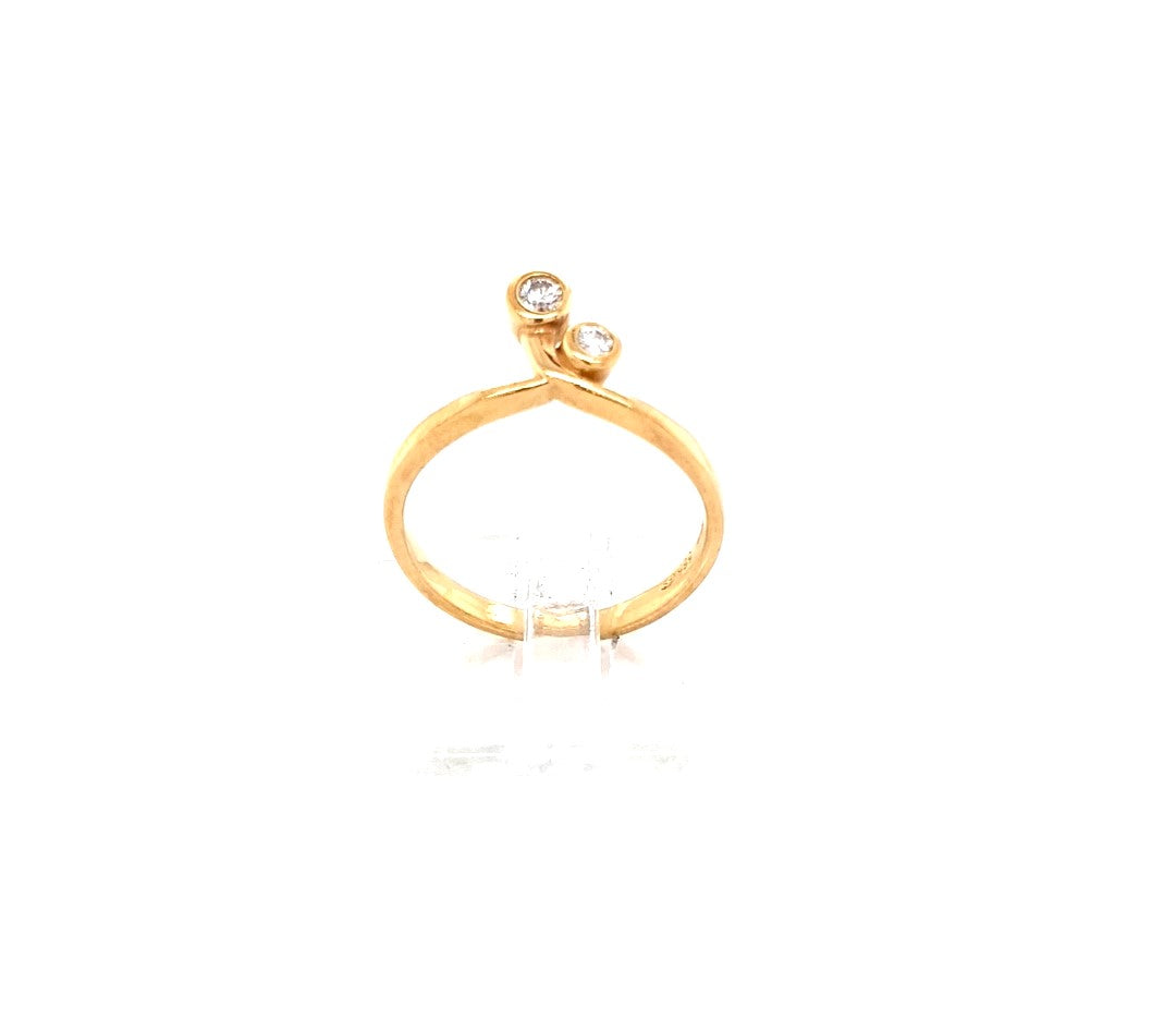 Ring Gold 585 14 kt 2 Brillanten Damen