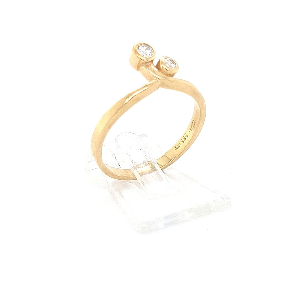 Ring Gold 585 14 kt 2 Brillanten Damen