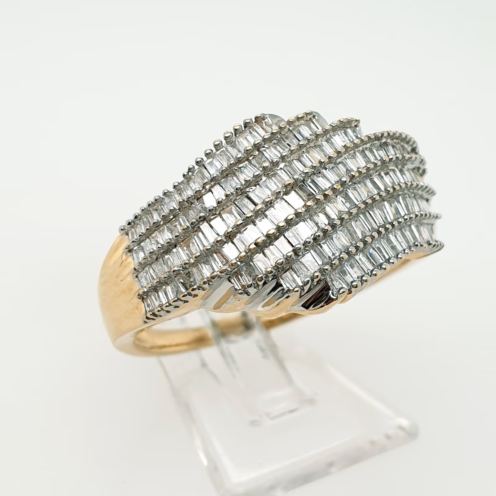 Diamant Ring Baguetteschliff Gelbgold 585 14 Karat Gr. 66