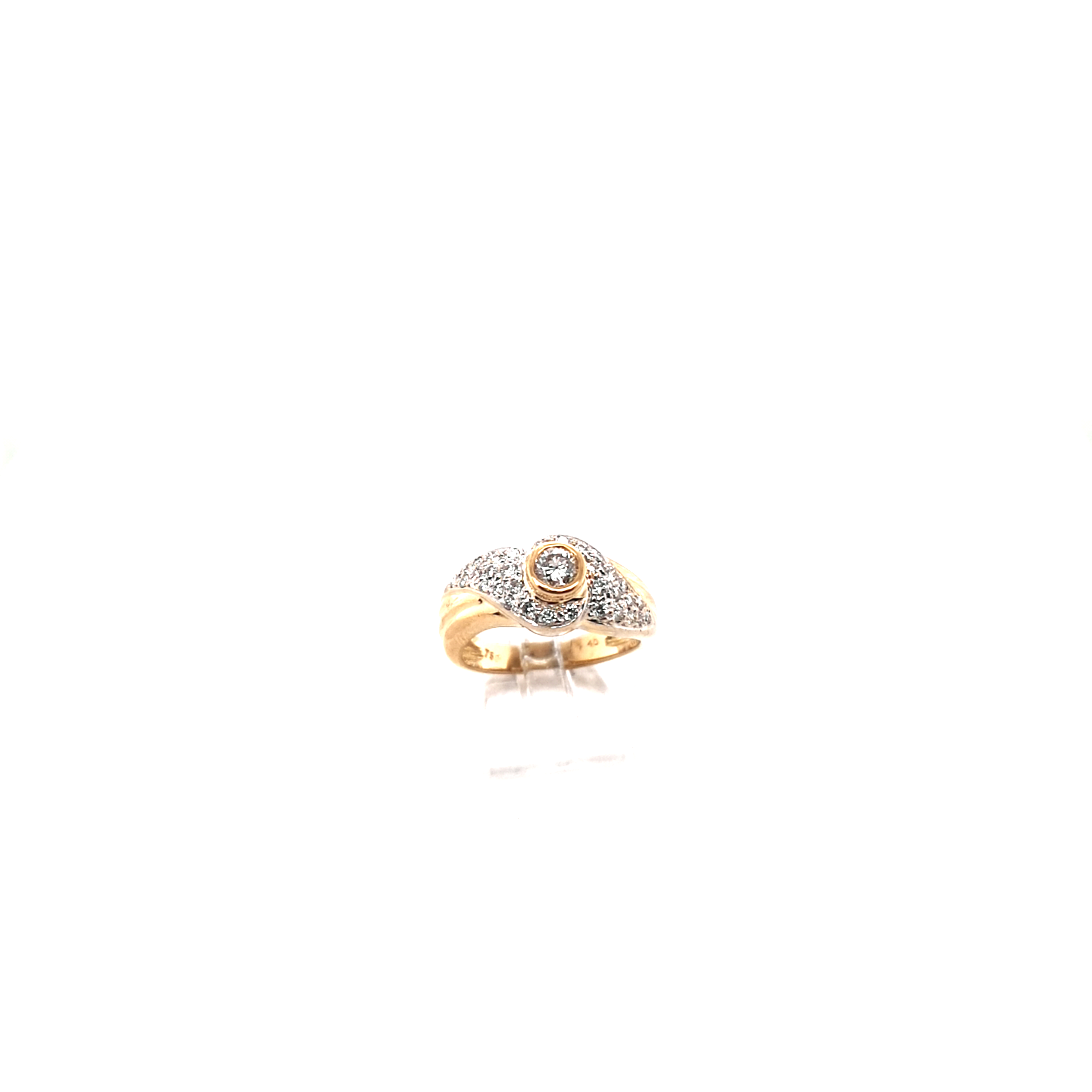 Damen Ring Gelbgold Weißgold 750 18 kt. Brillanten *55* Geschenk