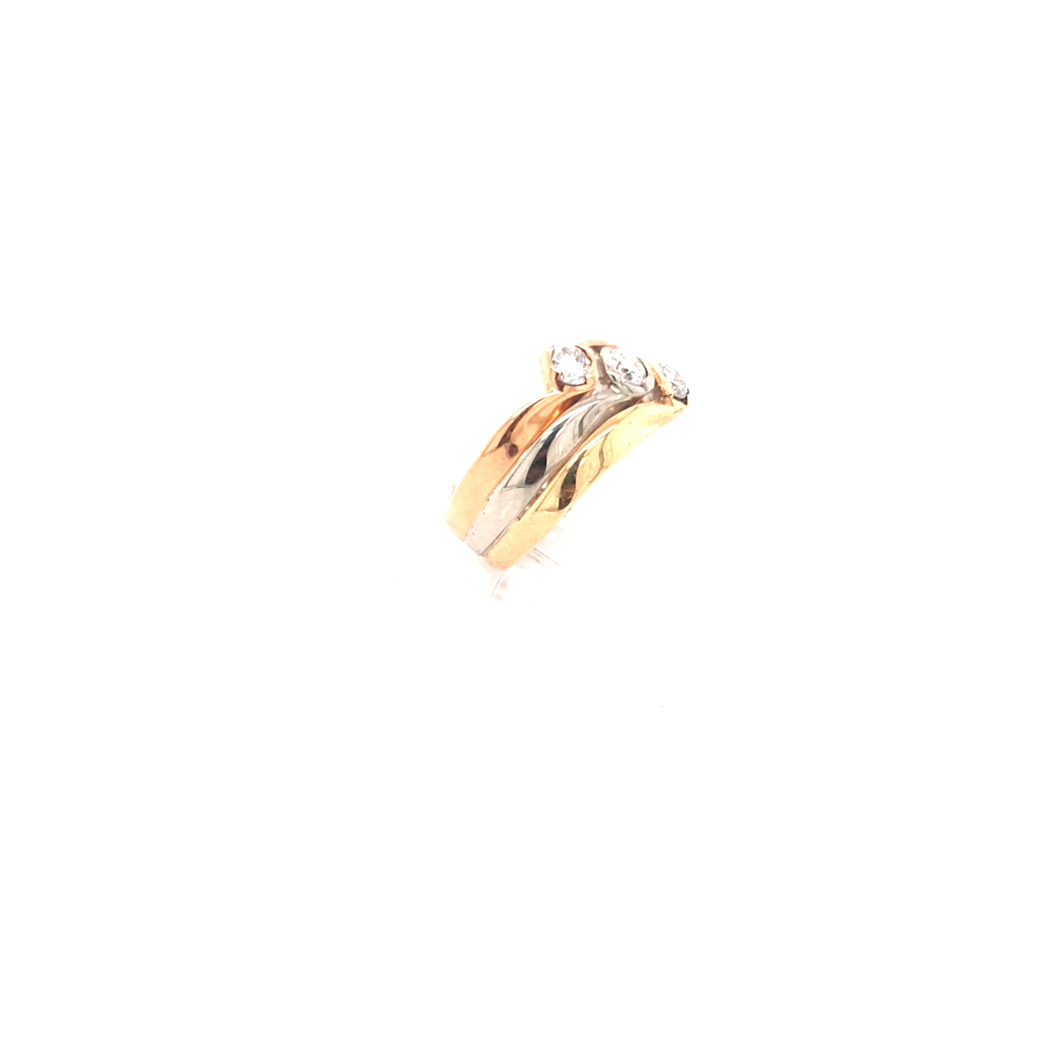 Damen Ring Gelb Weiß Rot Gold 585 14 kt. Brillanten Schmuck