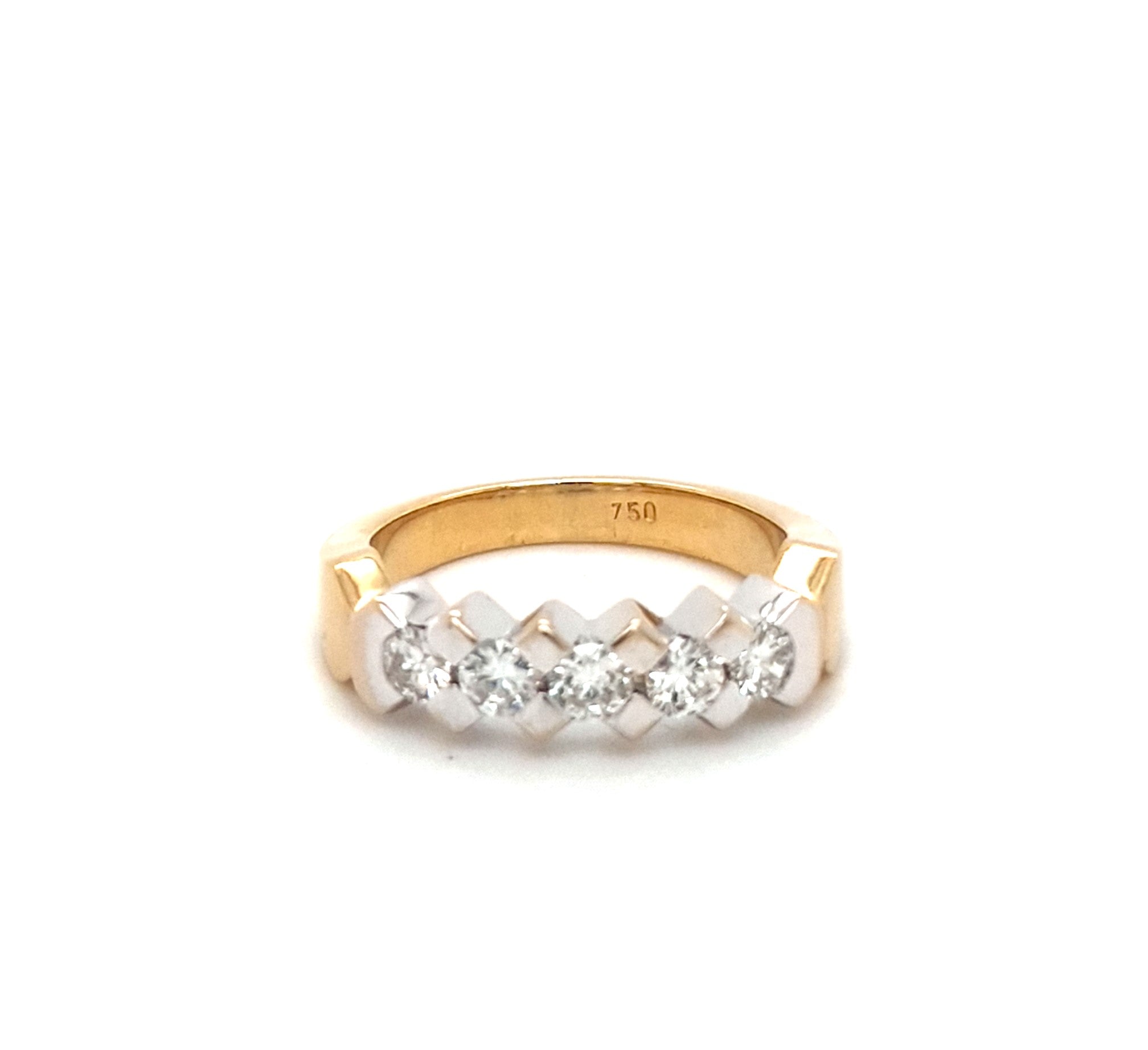 Damen Ring Gelbgold Weißgold 750 18 kt Brillanten ca. 0,75 ct Schmuck Geschenk