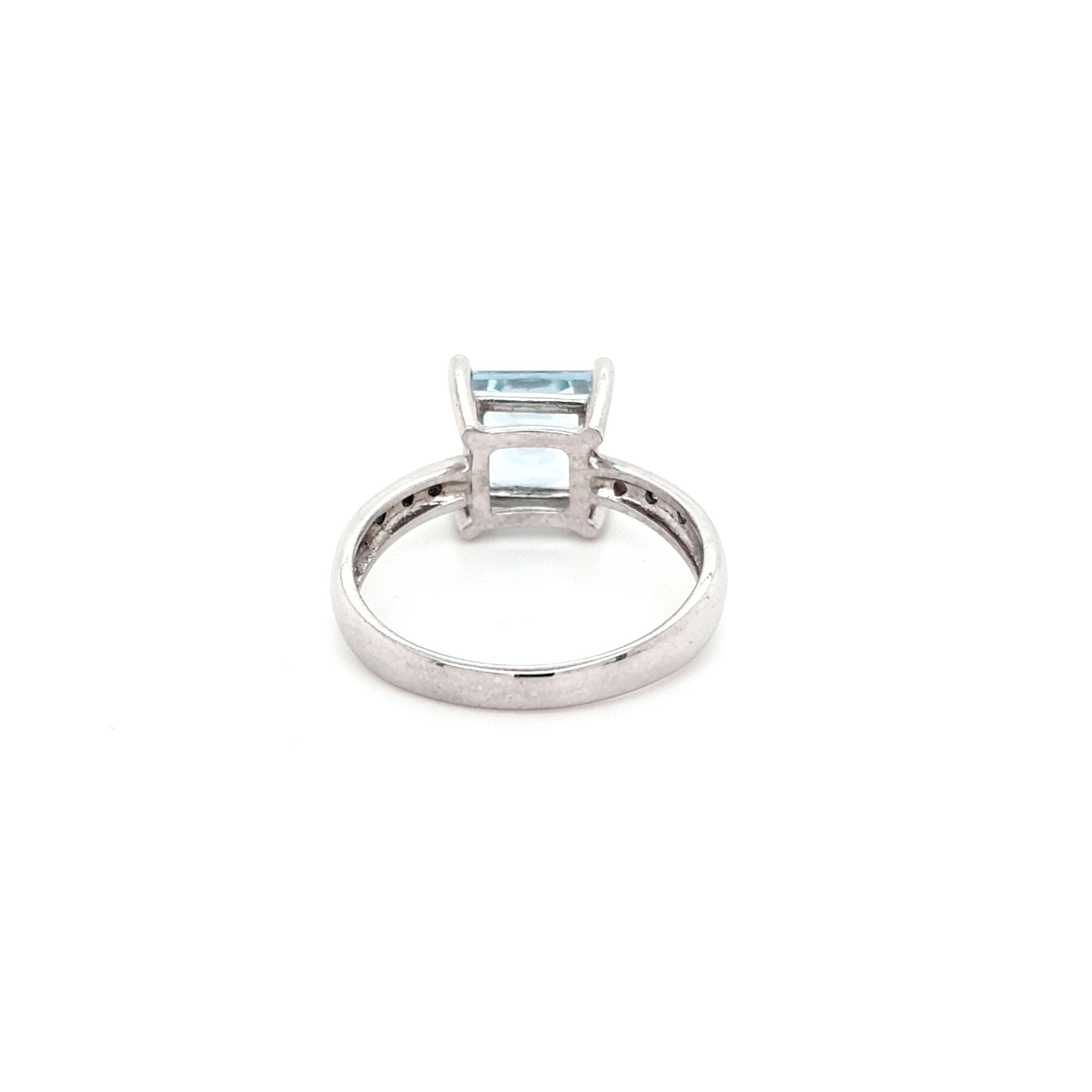 Damen Ring Weißgold 585 14 kt Topas und Brillanten Schmuck Geschenk