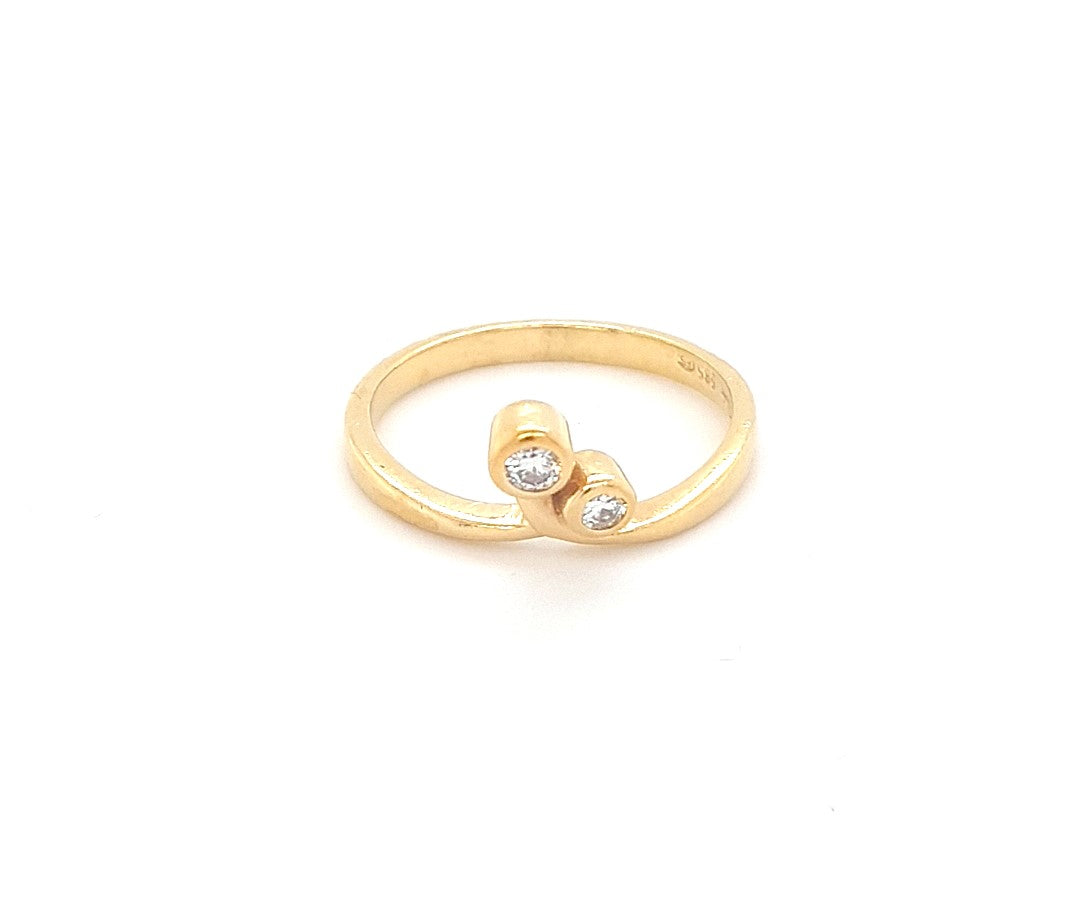 Ring Gold 585 14 kt 2 Brillanten Damen