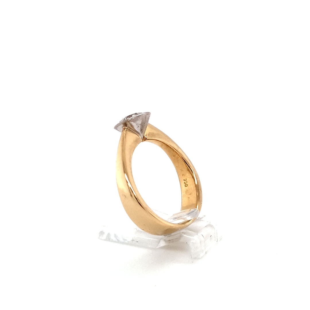 Ring Gelb Weiß Gold 750 Brillant Schmuck Damen 198693