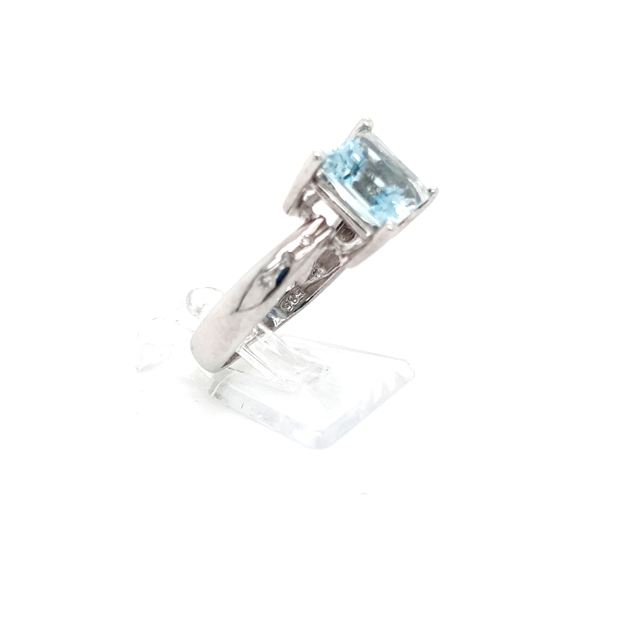 Damen Ring Weißgold 585 14 kt Topas und Brillanten Schmuck Geschenk