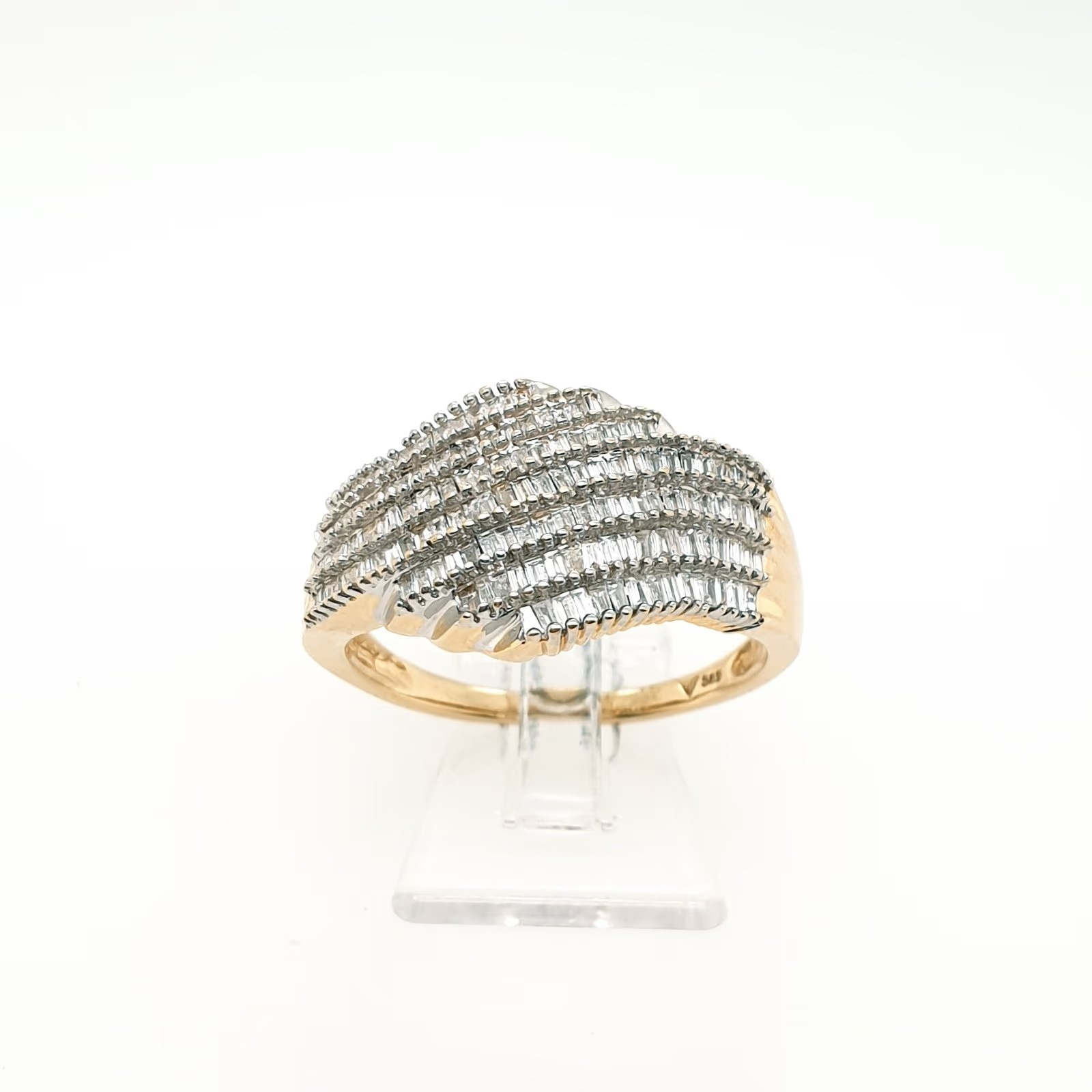 Diamant Ring Baguetteschliff Gelbgold 585 14 Karat Gr. 66