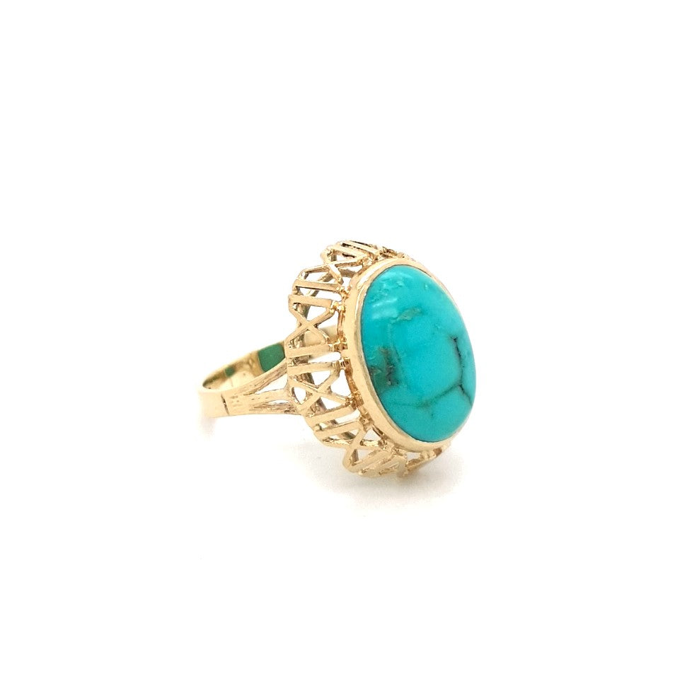 Ring Gold 585 14 kt Damen Schmuckstein Hellblau