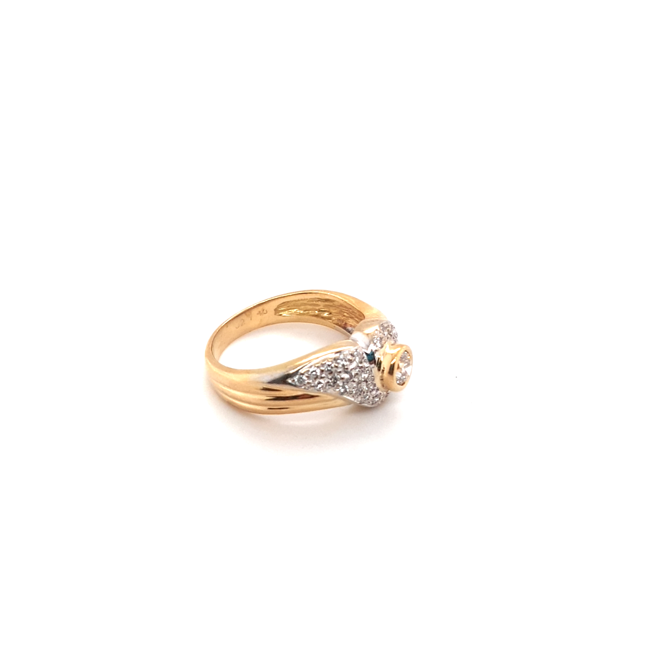 Damen Ring Gelbgold Weißgold 750 18 kt. Brillanten *55* Geschenk