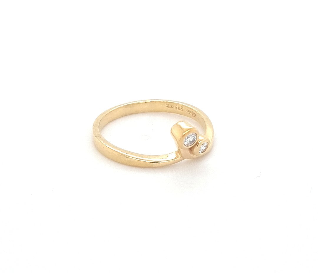 Ring Gold 585 14 kt 2 Brillanten Damen