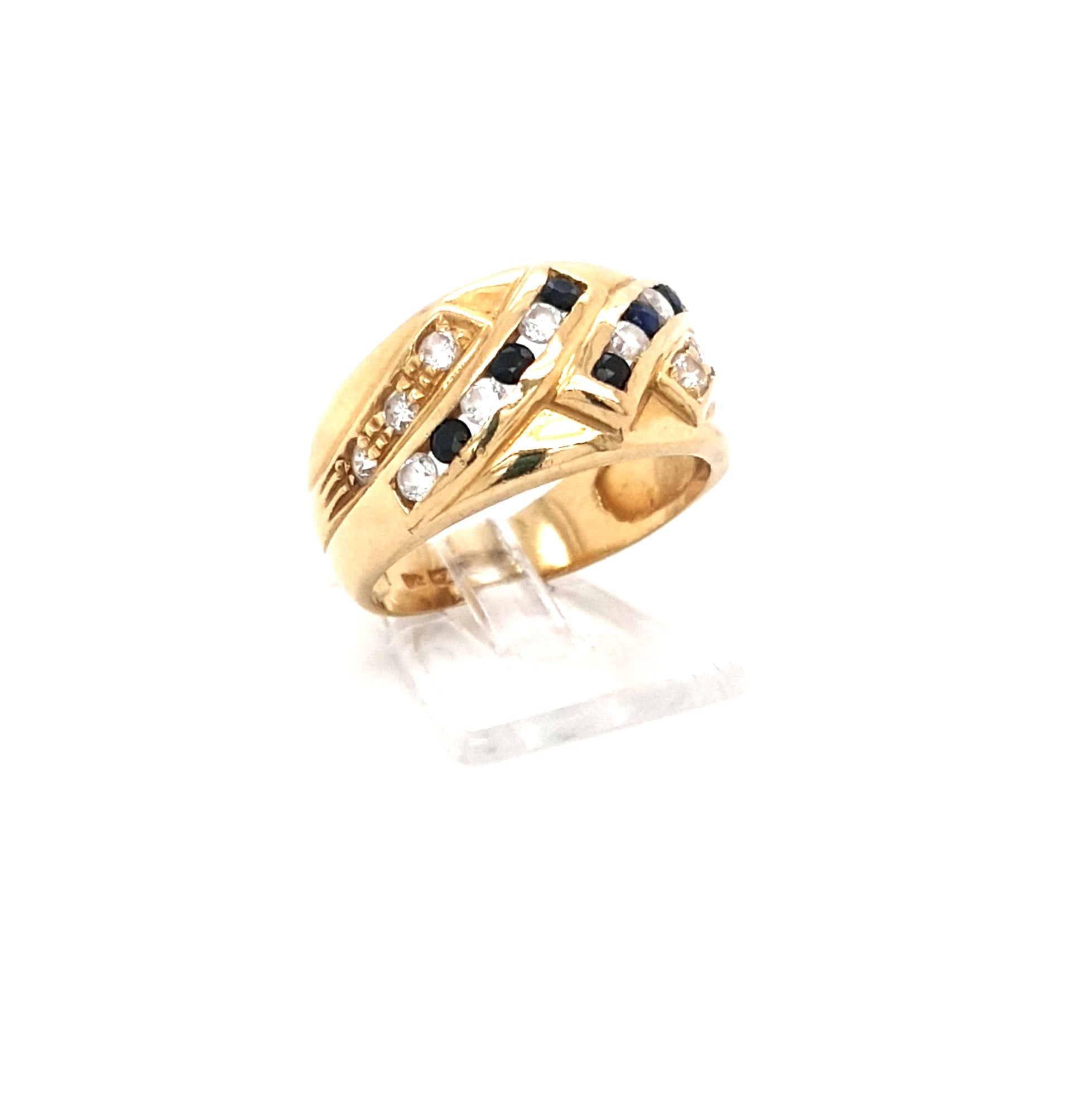 Ring Gold 750 18 kt Zirkonia Schmuckstein Blau