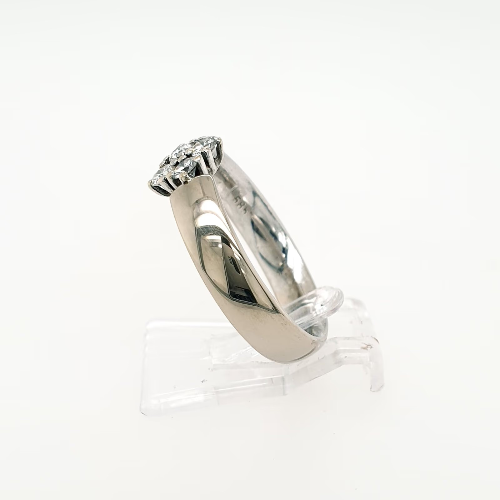 Schöner Rauten Brillant 0,32ct Ring 585 Weißgold 14 kt Gr.59