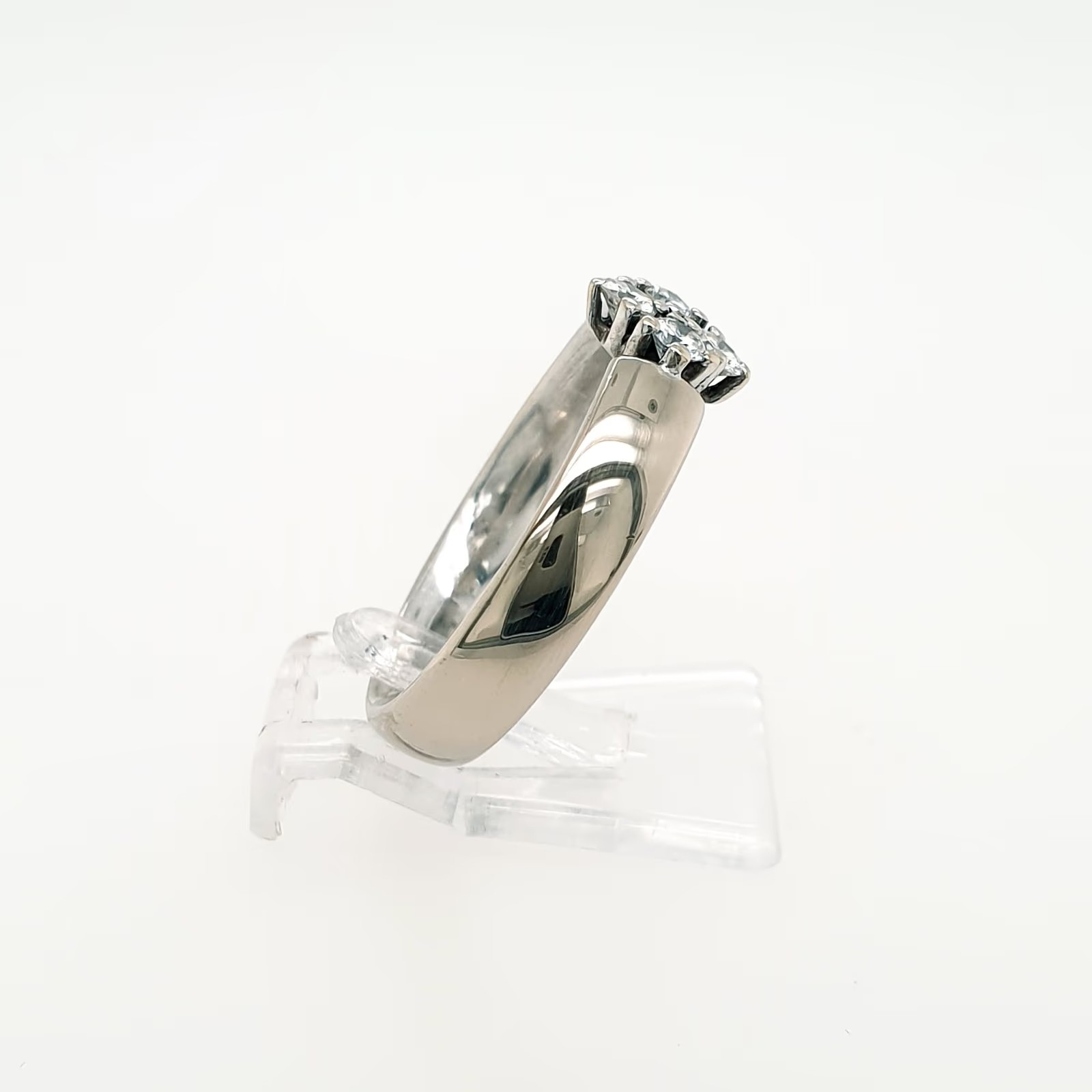 Schöner Rauten Brillant 0,32ct Ring 585 Weißgold 14 kt Gr.59