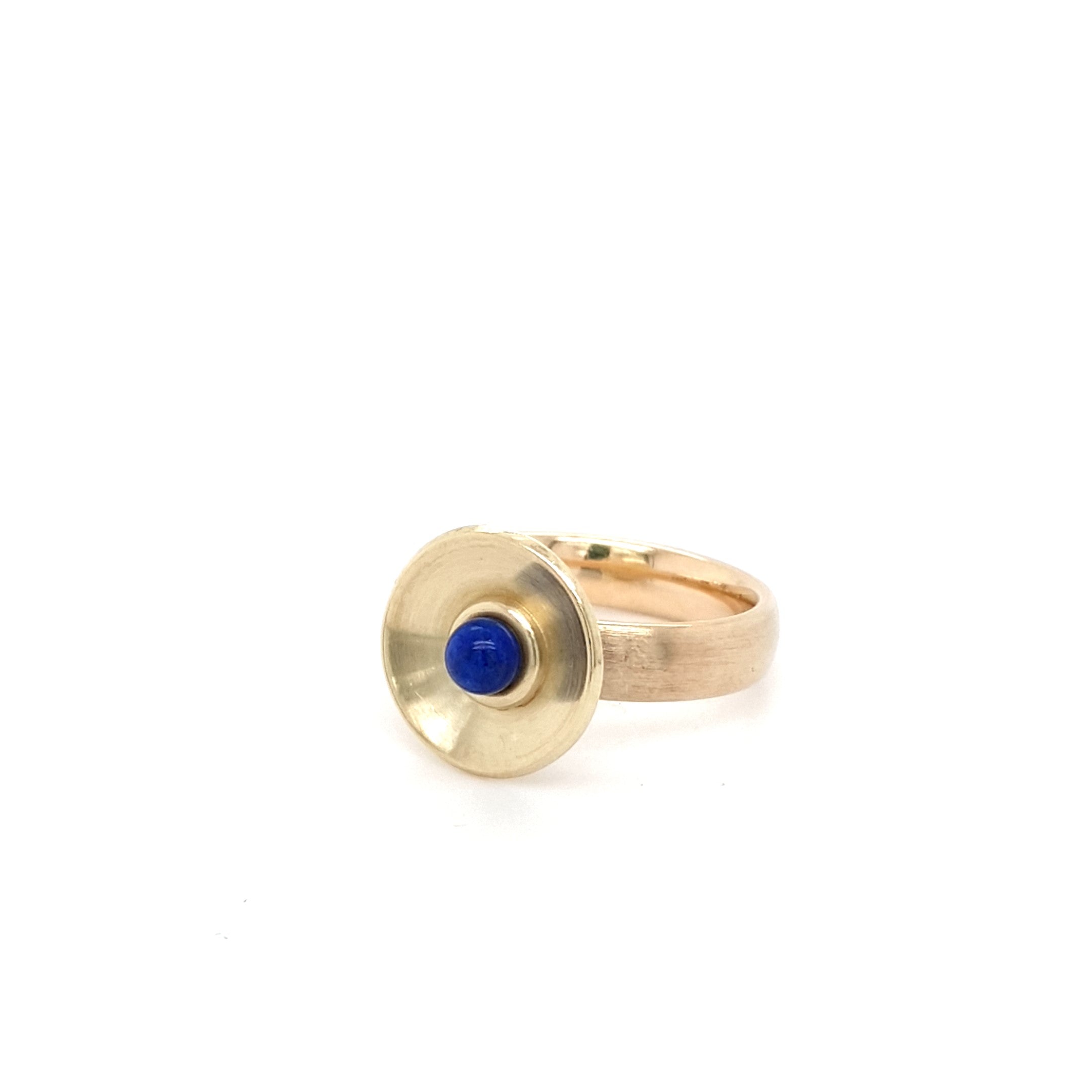 Ring Damen Gelbgold Lapis Lazuli Kugel 585 14 kt Schmuck