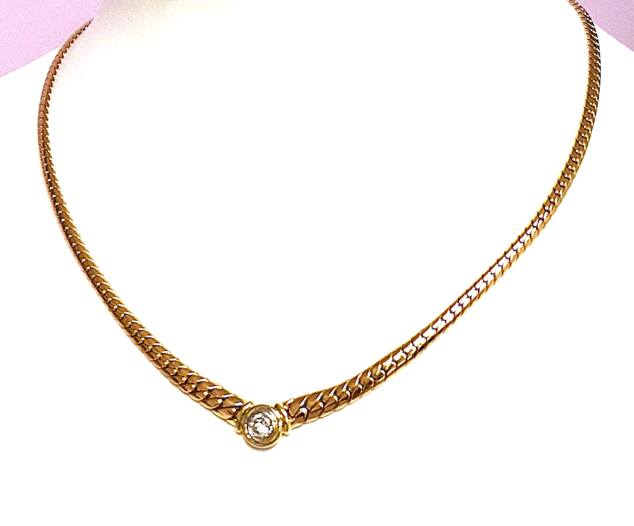 Collier Kette Gold 585 14 kt Brillant Damen Schmuck