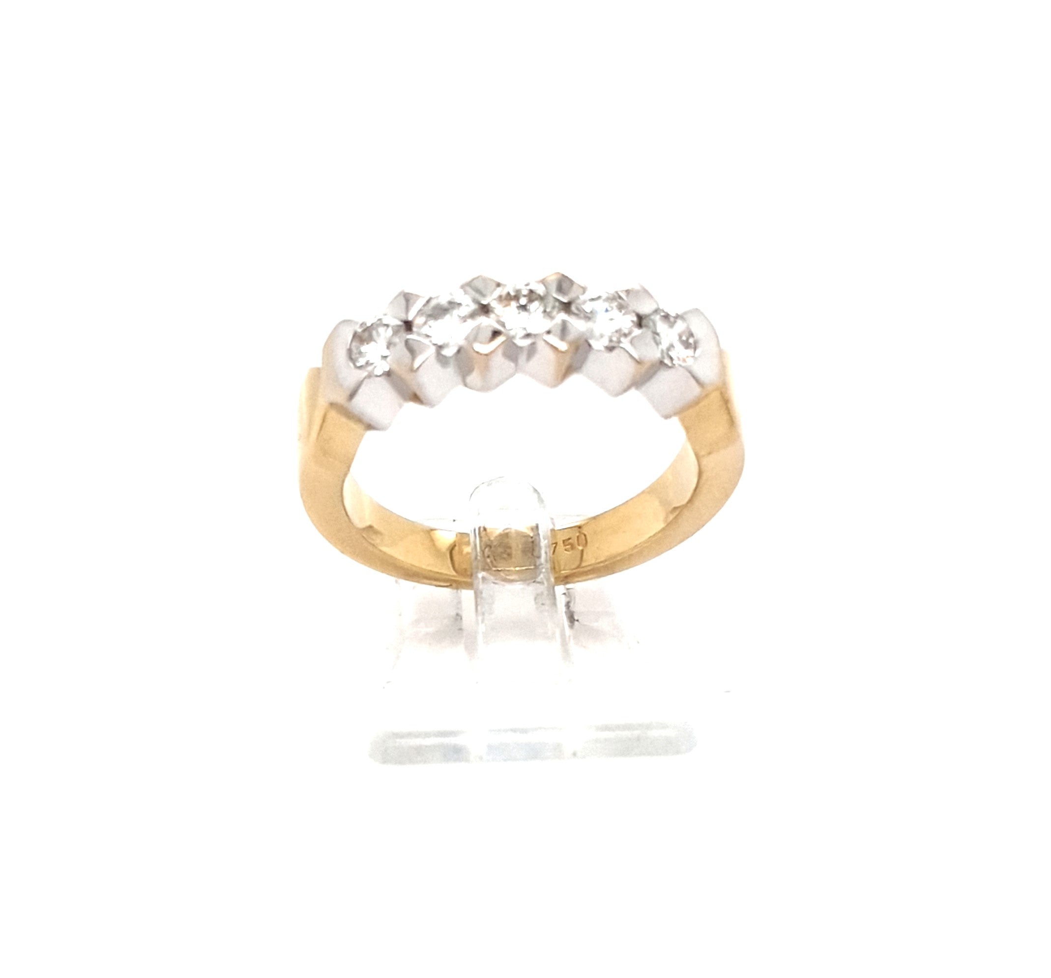 Damen Ring Gelbgold Weißgold 750 18 kt Brillanten ca. 0,75 ct Schmuck Geschenk