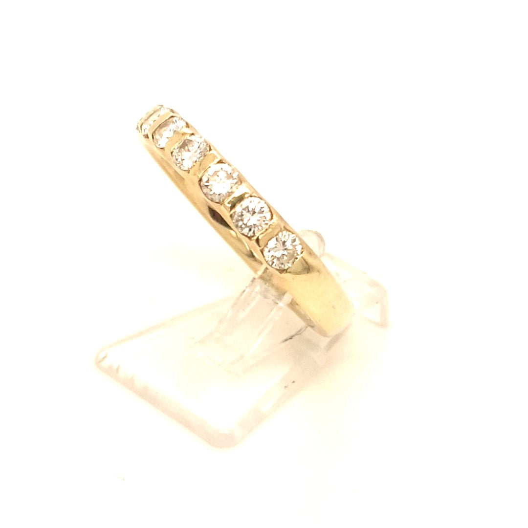 Damen Ring Gelbgold 585 14 kt. 9 Brillanten Größe 60 Schmuck 204372
