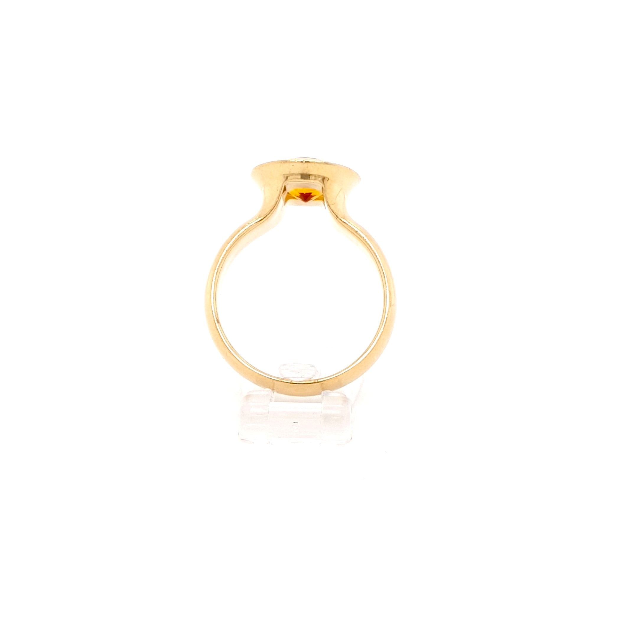 Damen Ring Gelbgold 750 / 18 kt Brillanten Schmuckstein Orange Damen