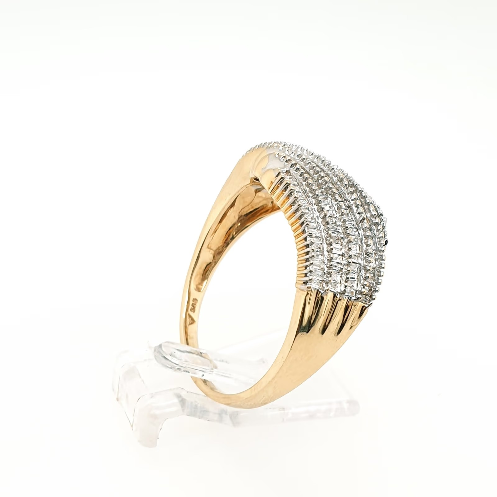 Diamant Ring Baguetteschliff Gelbgold 585 14 Karat Gr. 66