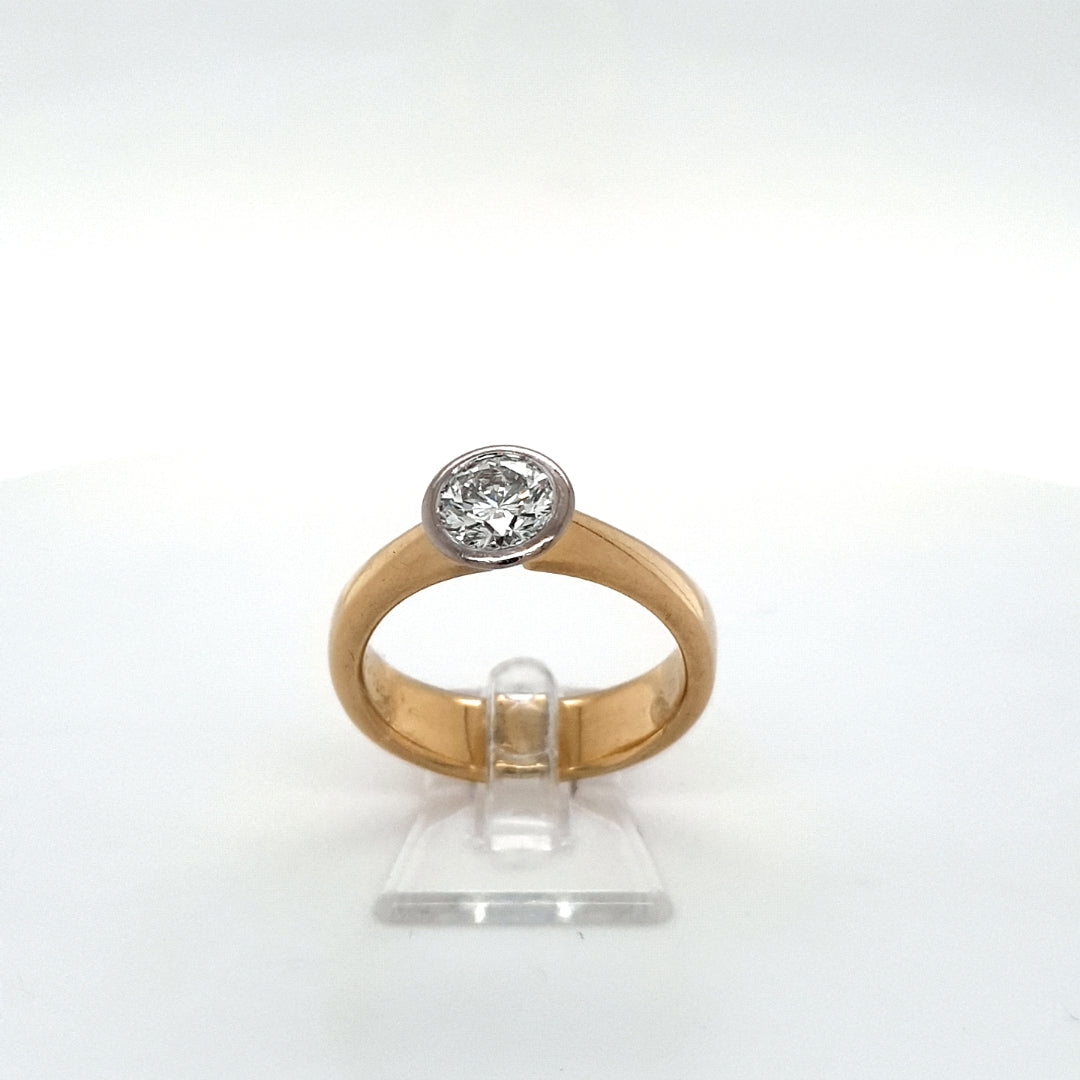 Ring Gelb Weiß Gold 750 Brillant Schmuck Damen 198693