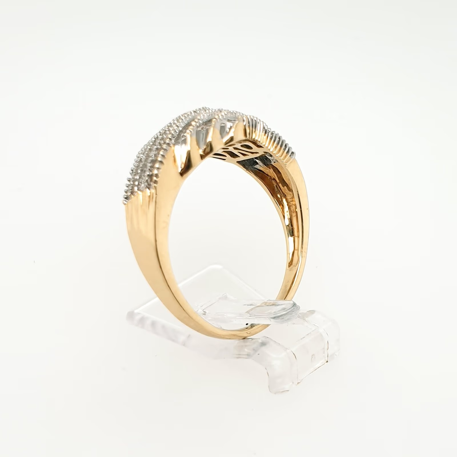 Diamant Ring Baguetteschliff Gelbgold 585 14 Karat Gr. 66