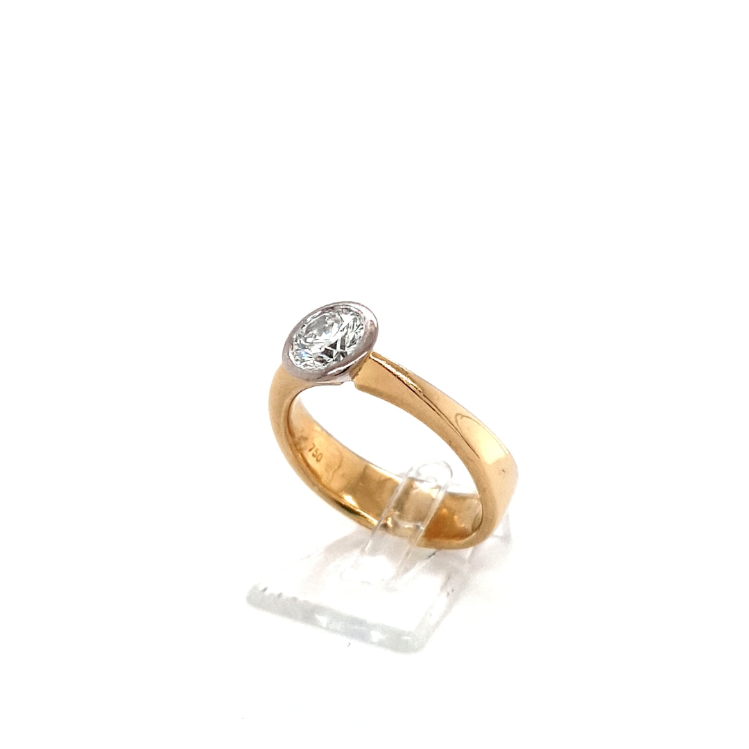 Ring Gelb Weiß Gold 750 Brillant Schmuck Damen 198693