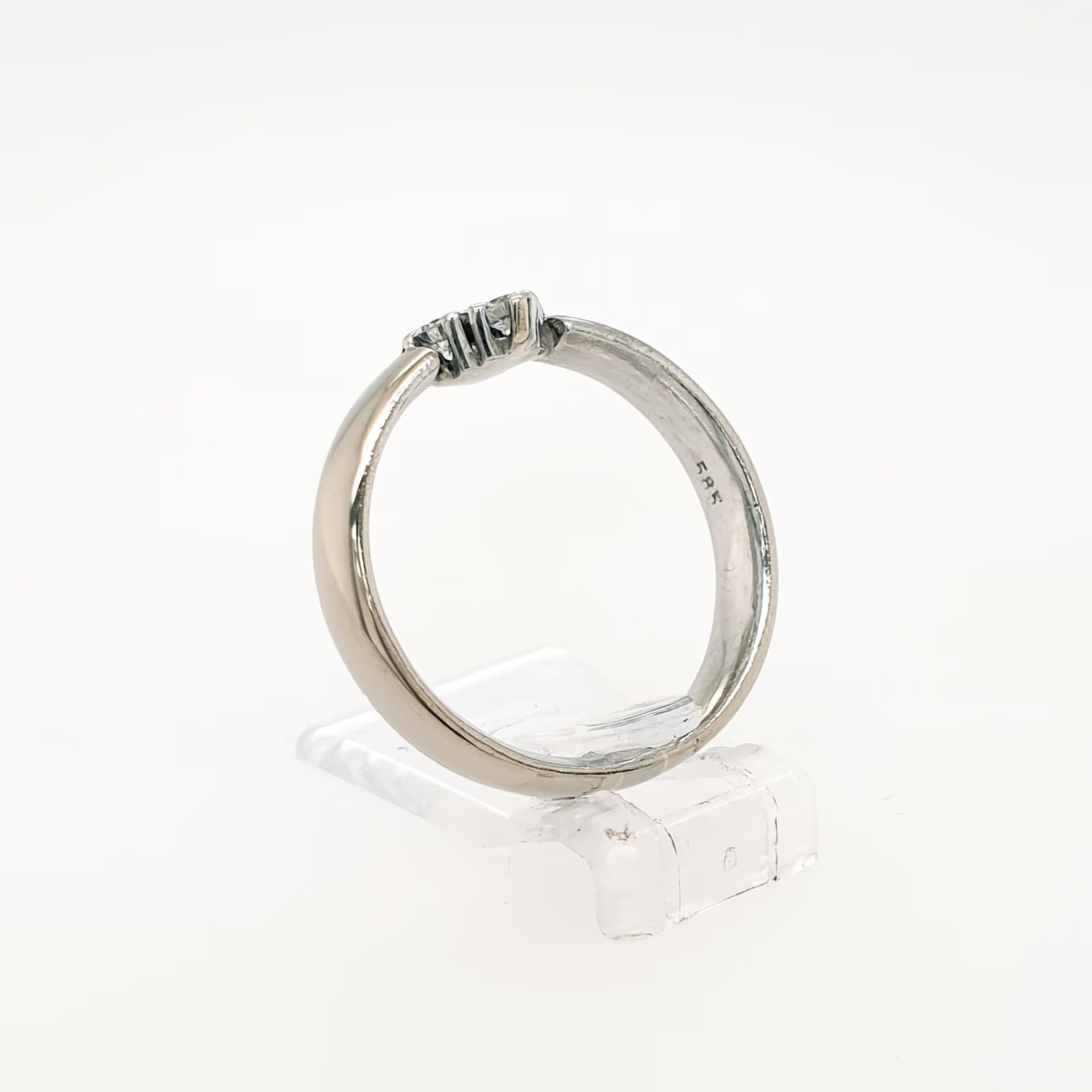 Schöner Rauten Brillant 0,32ct Ring 585 Weißgold 14 kt Gr.59