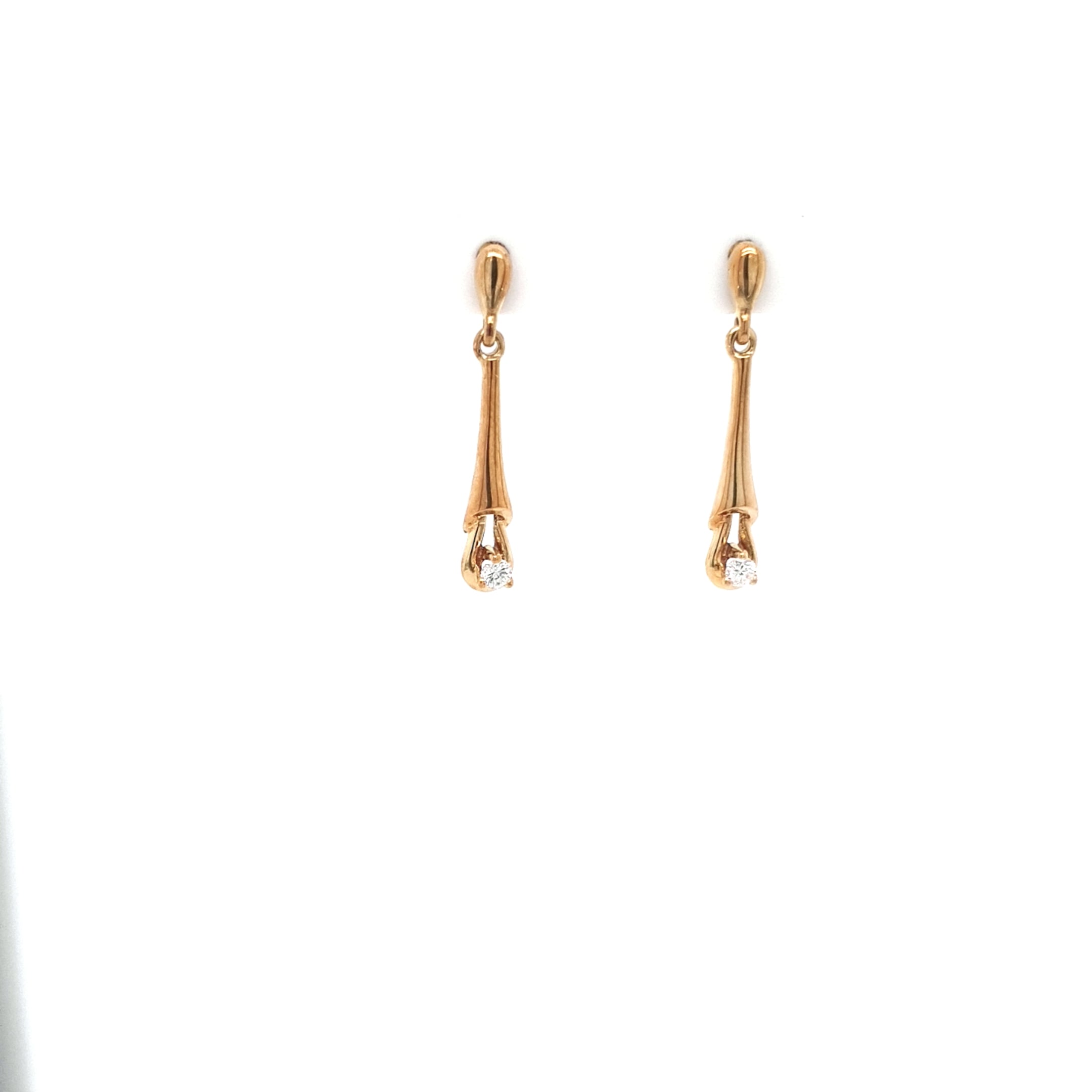 Ohrringe Gelb Gold 585 Stecker Brillant Schmuck Damen Geschenk
